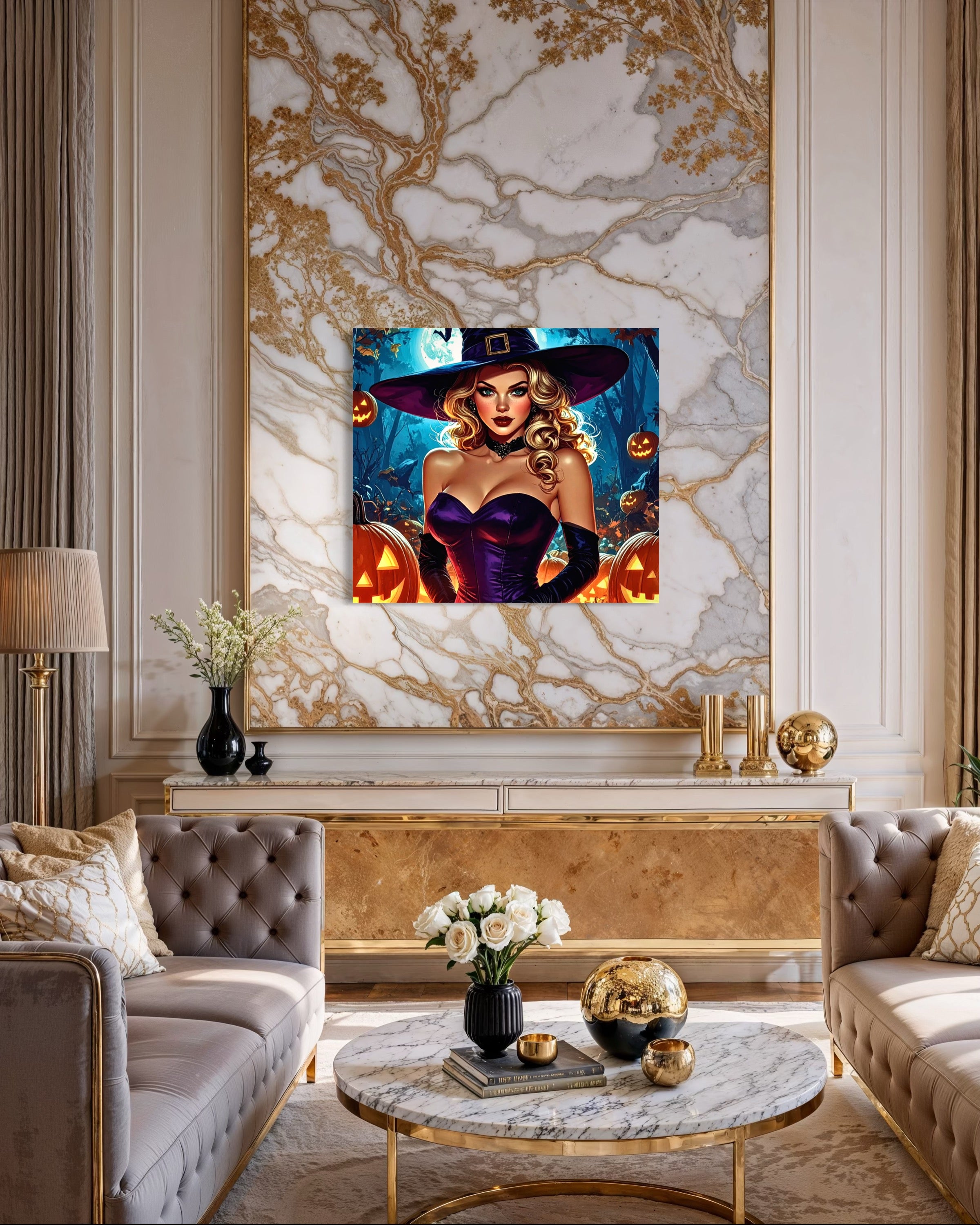 Halloween Blonde Witch Museum Print