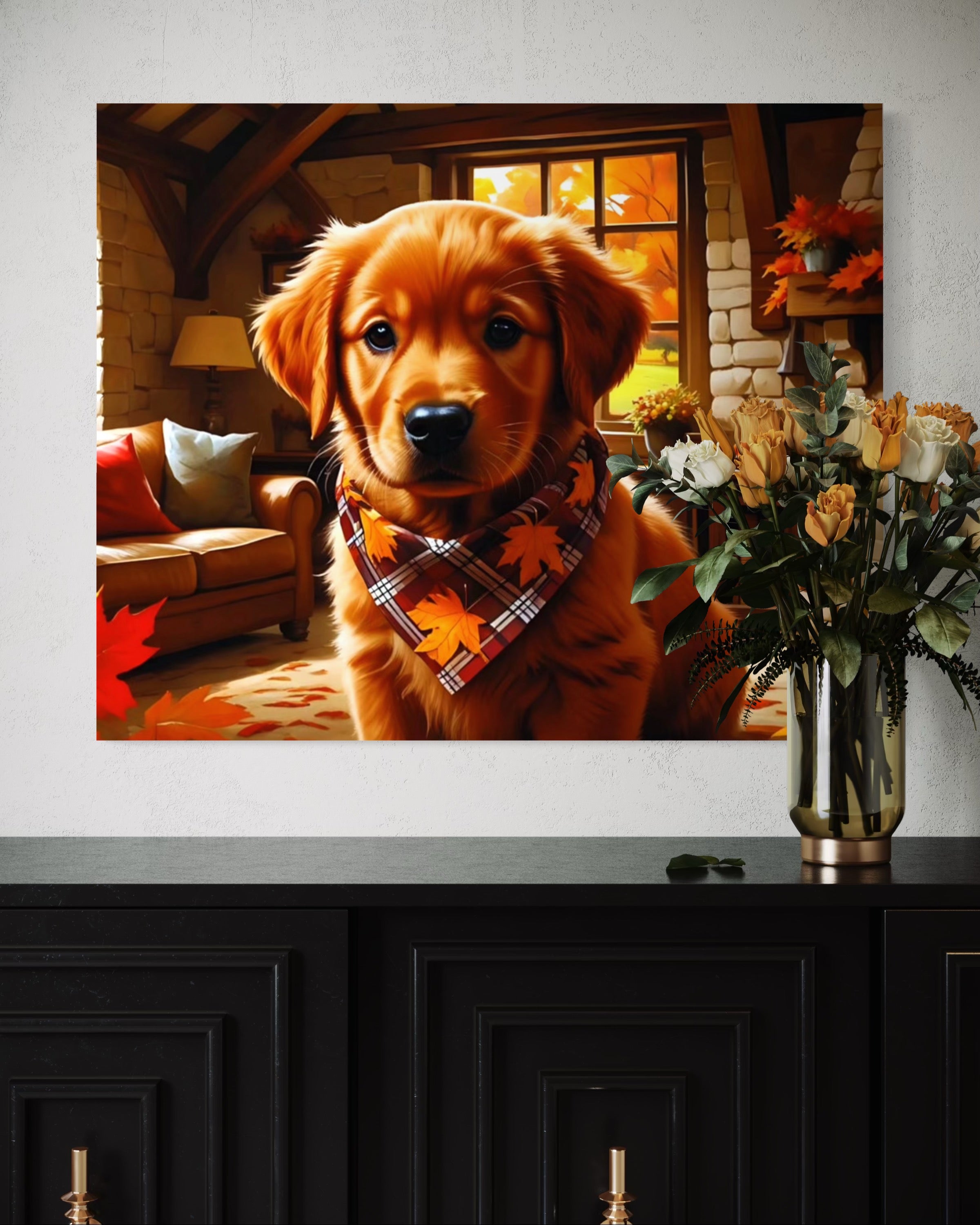 Autumn Red Golden Retriever Puppy