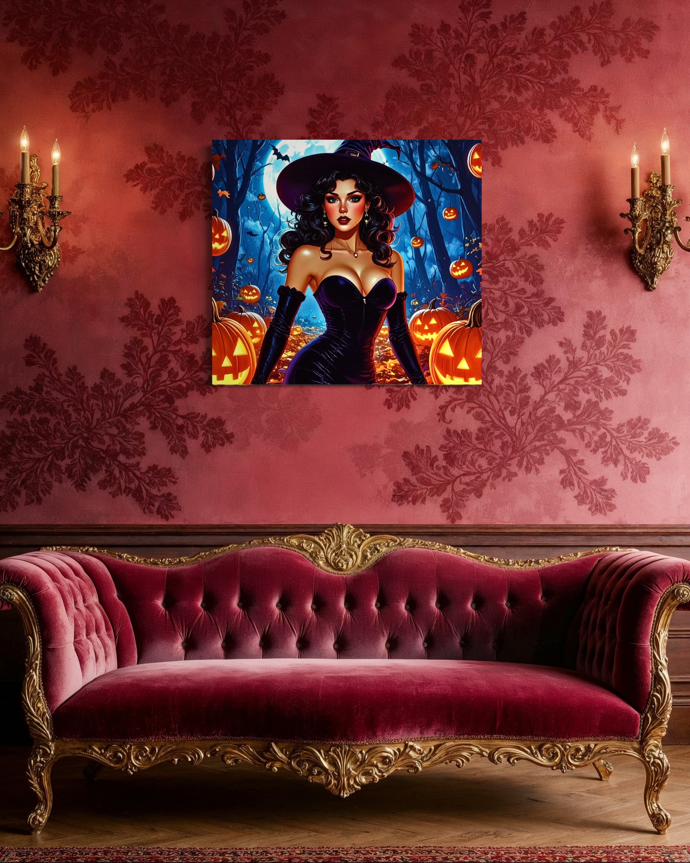 Retro 1950's Brunette Witch Museum Print