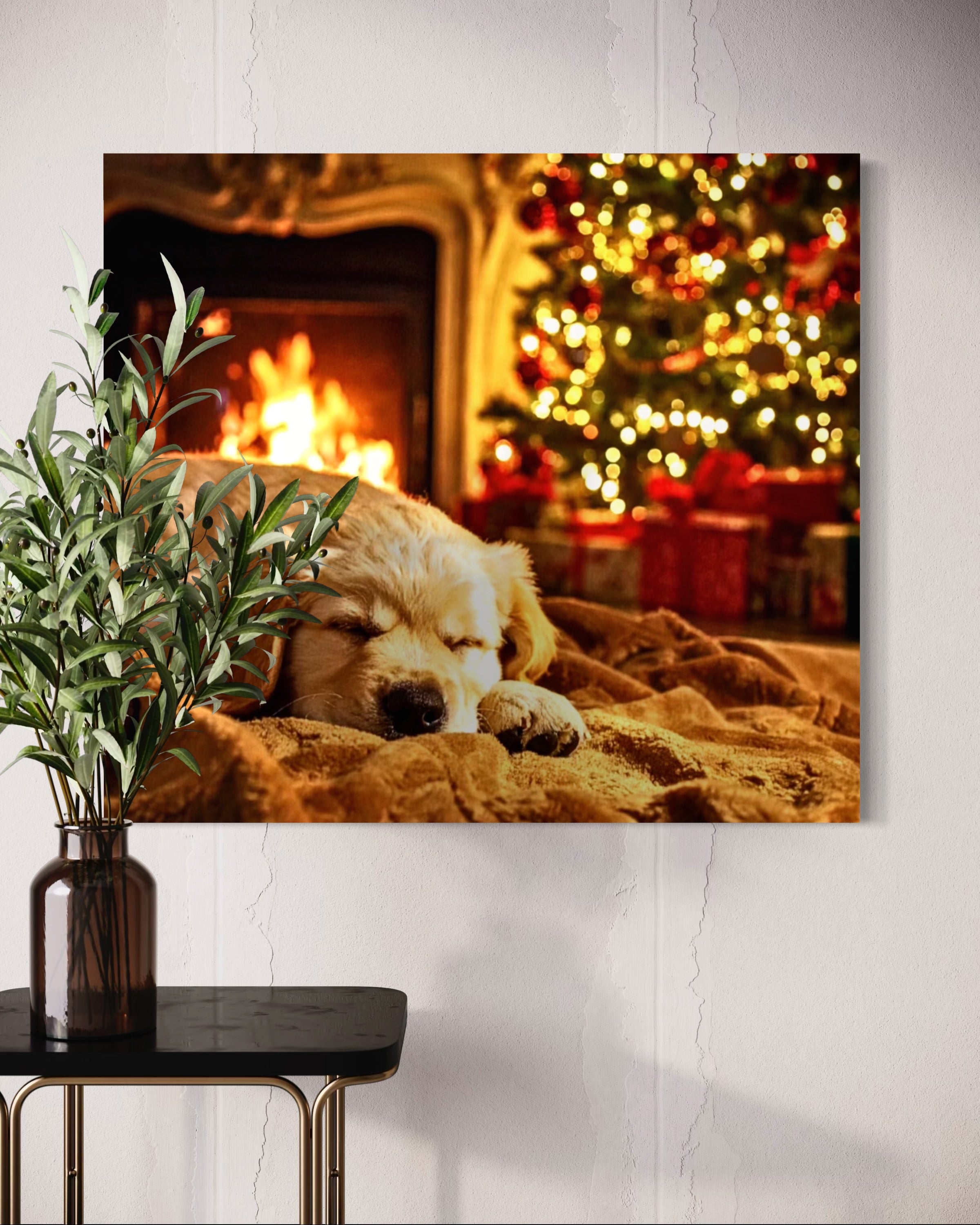 Magic Christmas Golden Retriever Puppy Dreams