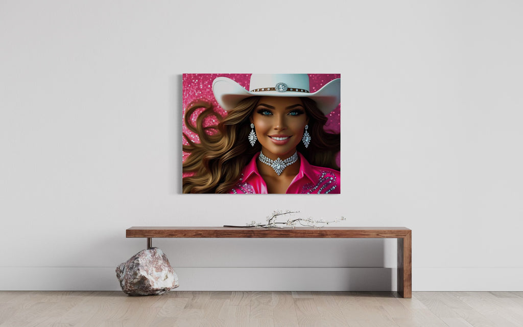 Cowgirl Princess - Brown Hair Museum Print