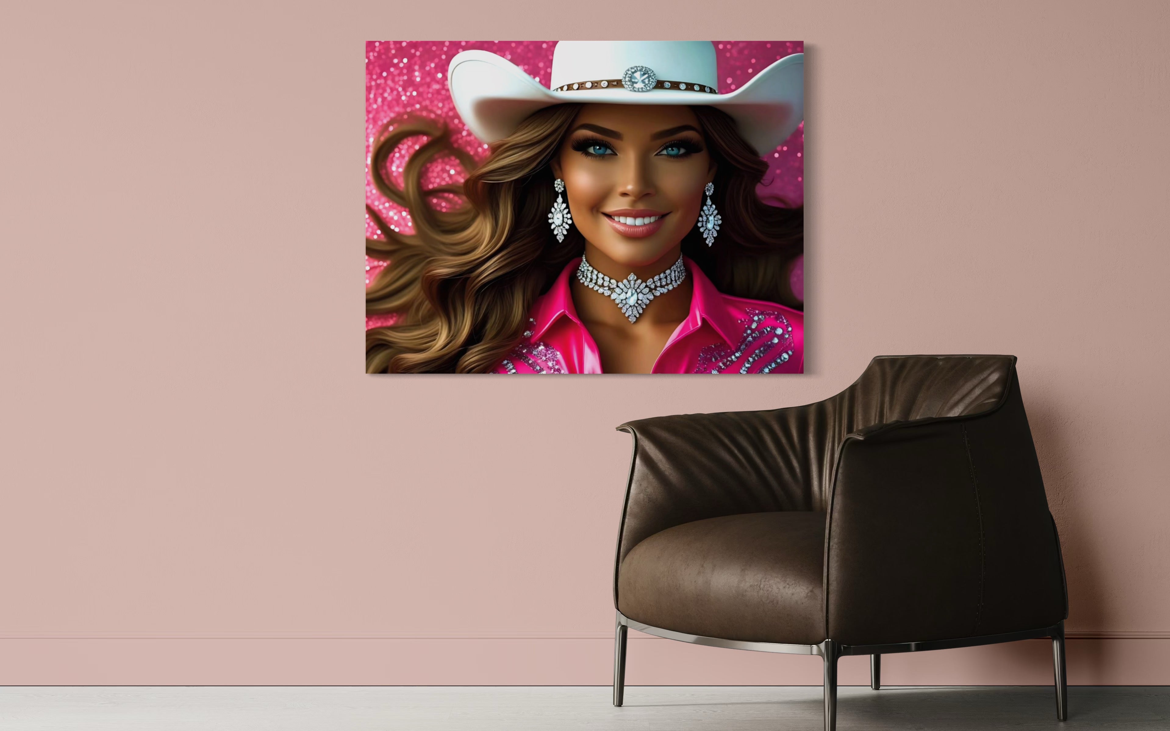 Cowgirl Princess - Brown Hair Museum Print