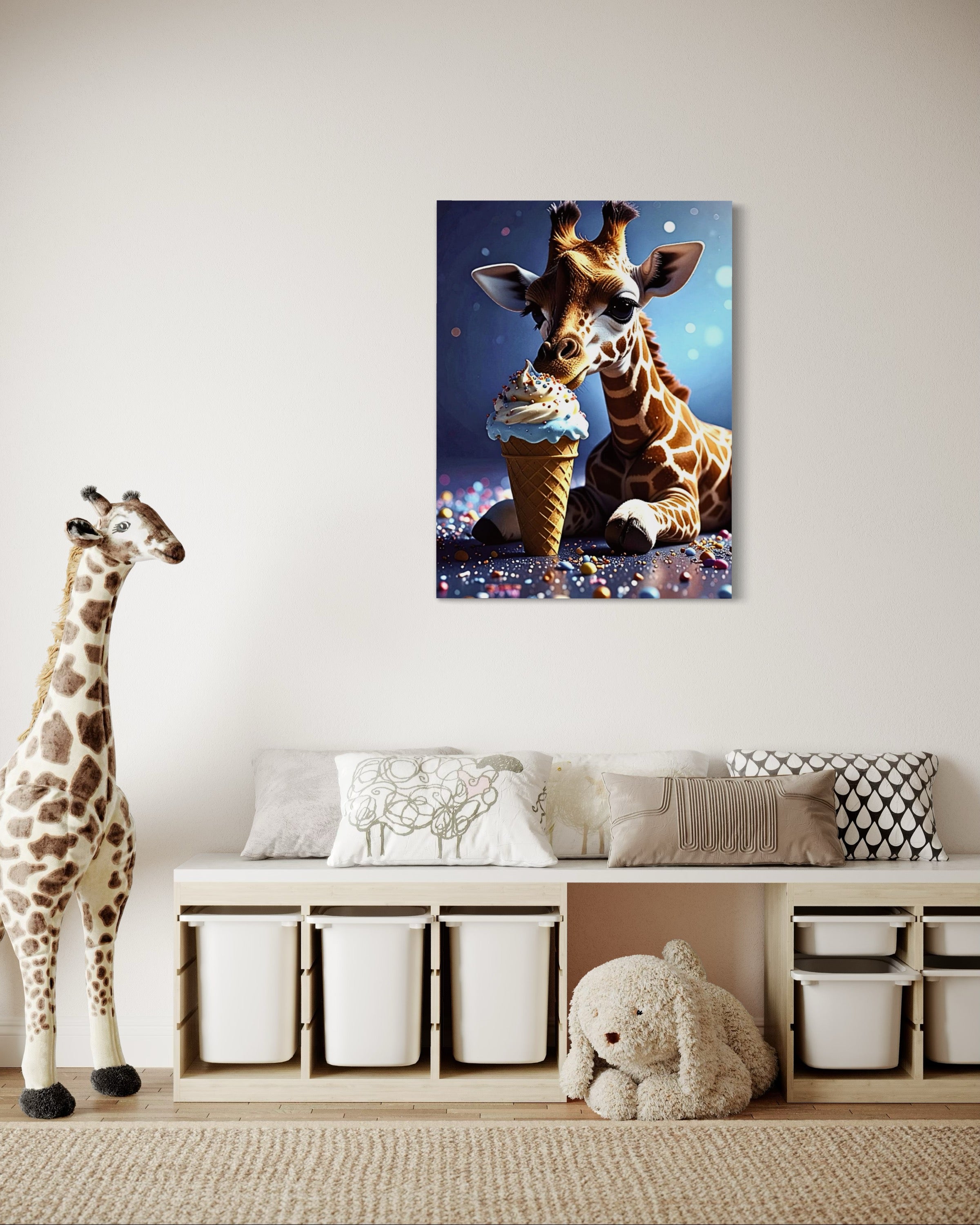 Giraffe Eating Ice Cream