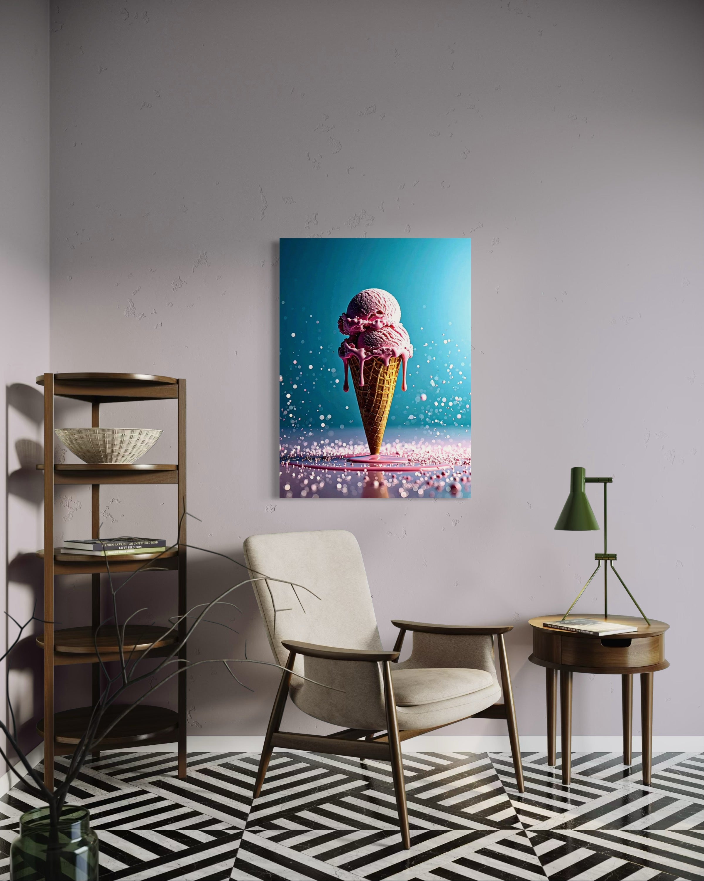 Strawberry Ice Cream Double Scoop Museum Print