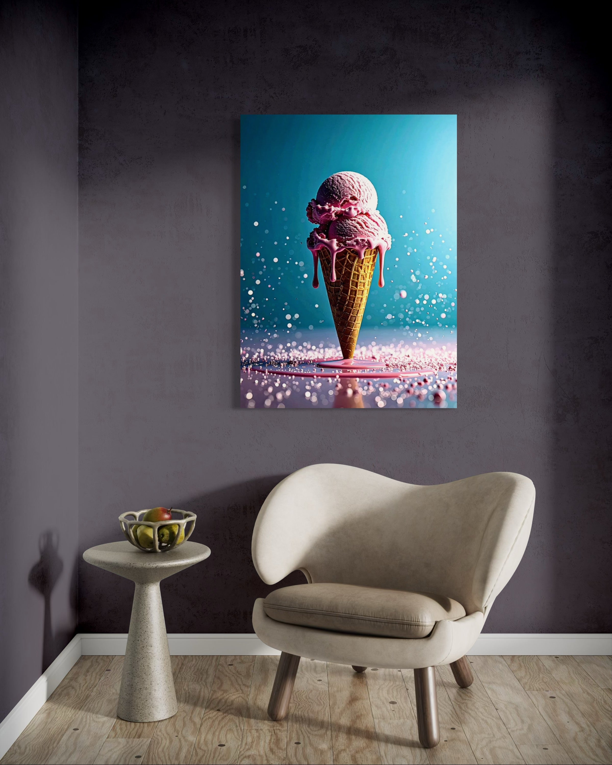 Strawberry Ice Cream Double Scoop Museum Print
