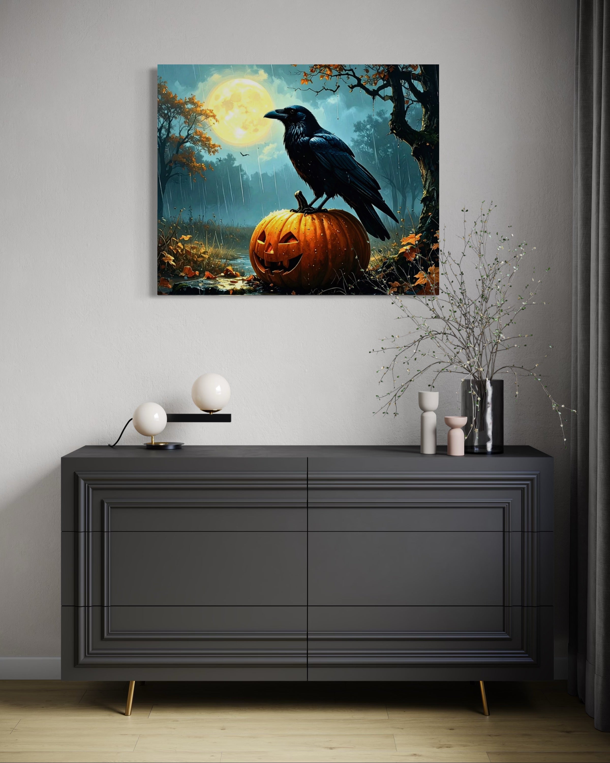 Crow on Jack O Lantern