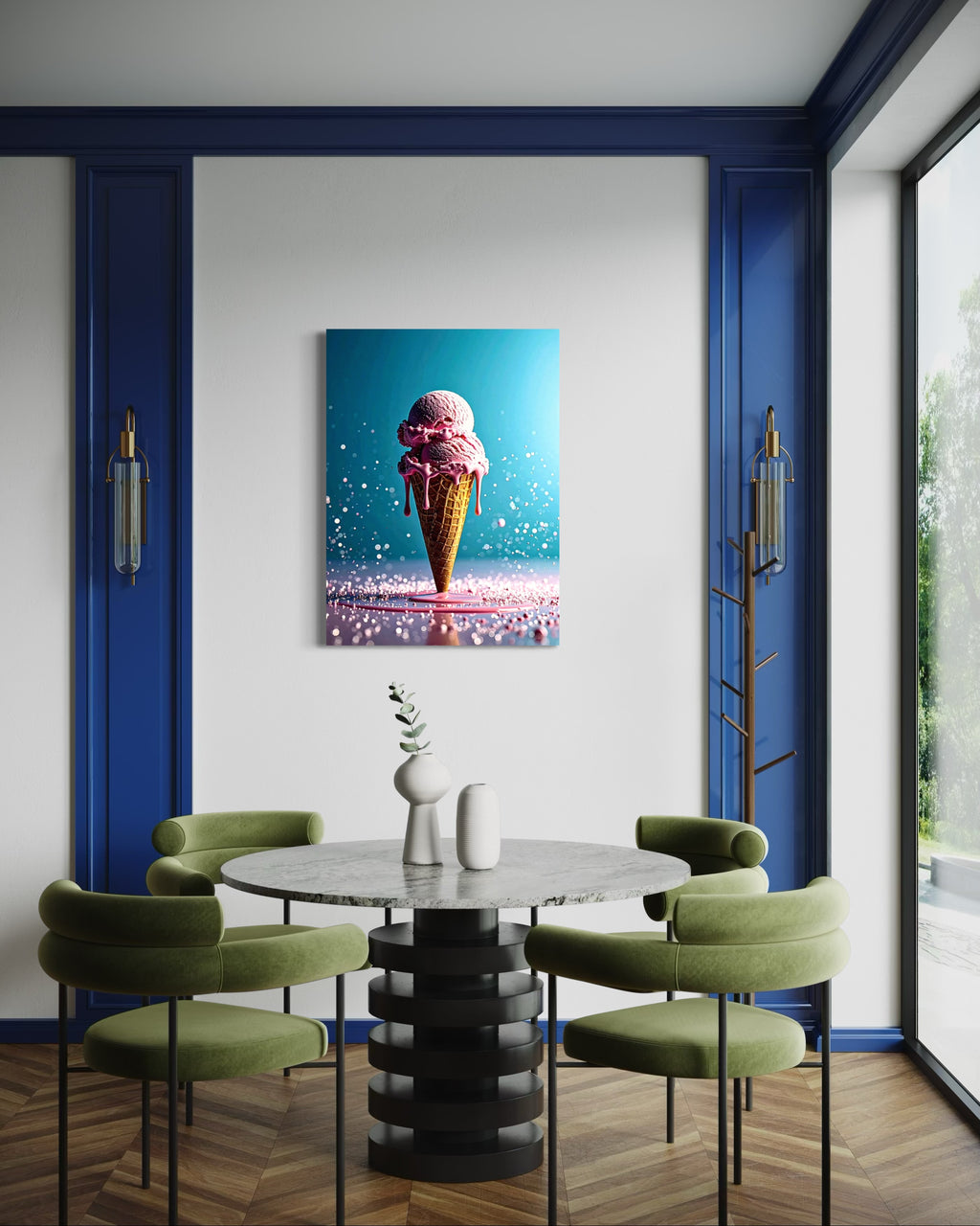 Strawberry Ice Cream Double Scoop Museum Print