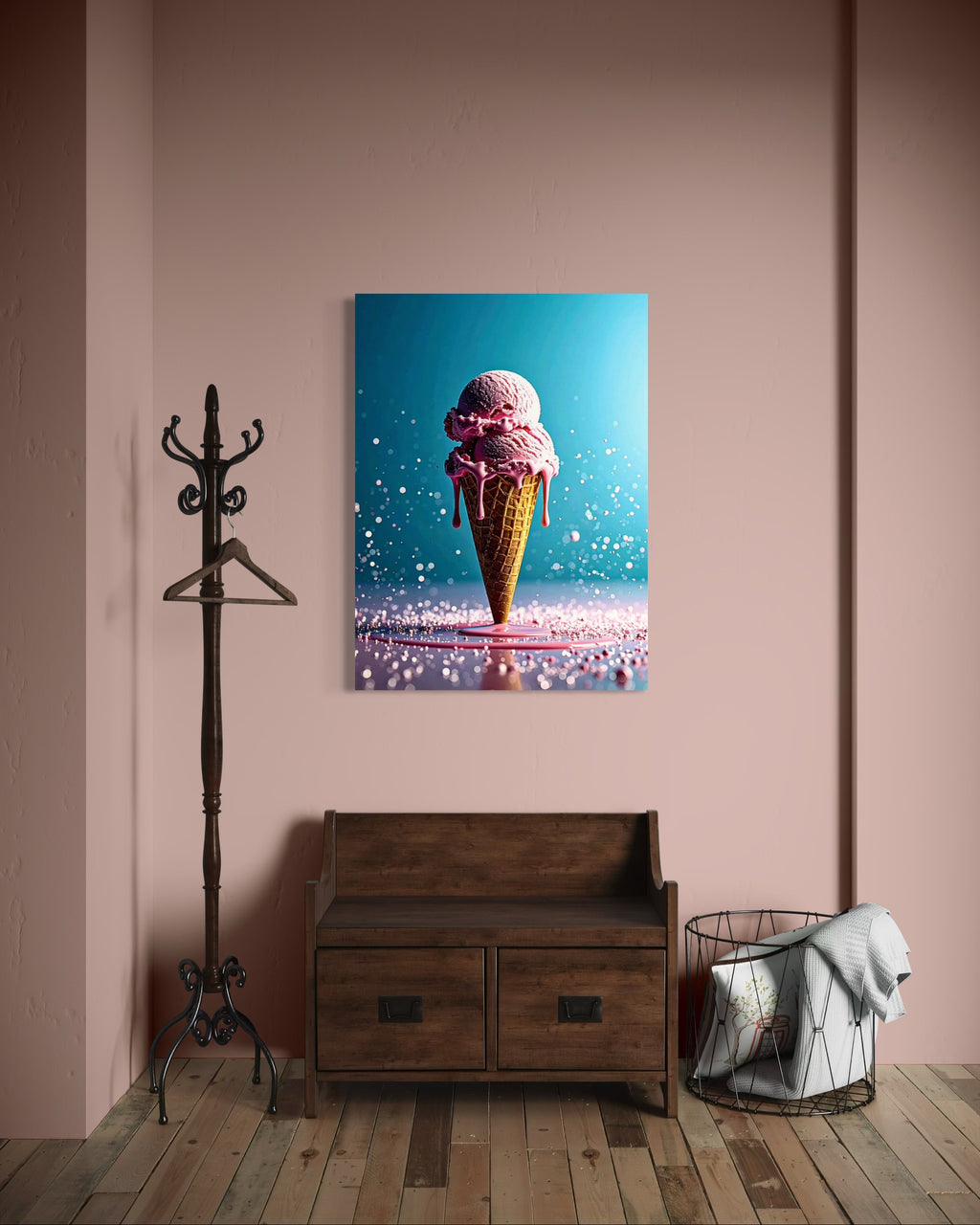 Strawberry Ice Cream Double Scoop Museum Print