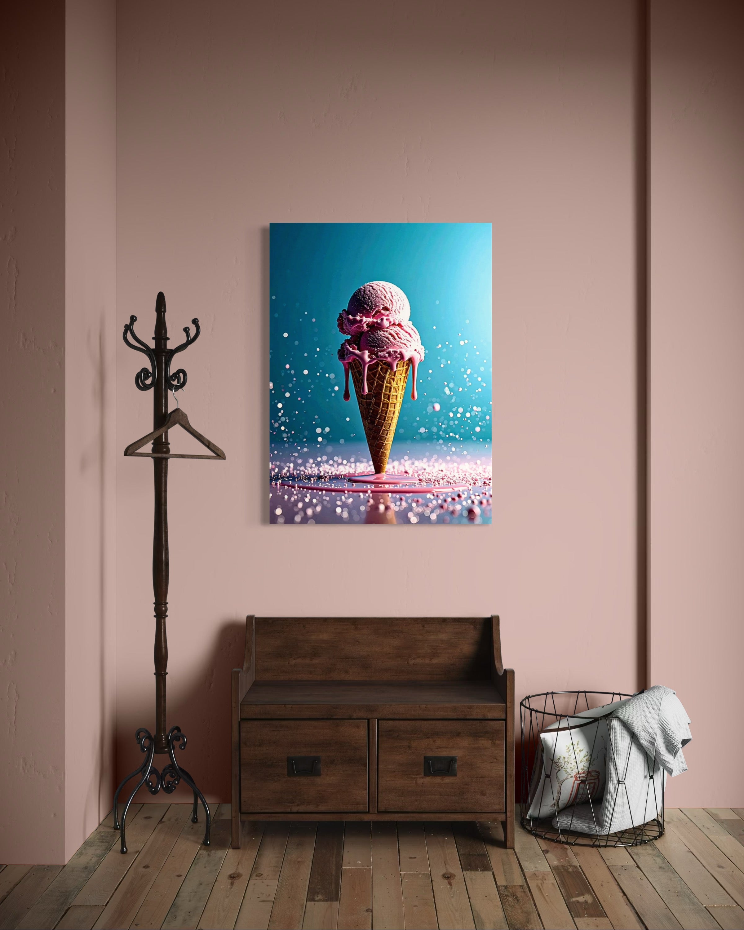 Strawberry Ice Cream Double Scoop Museum Print