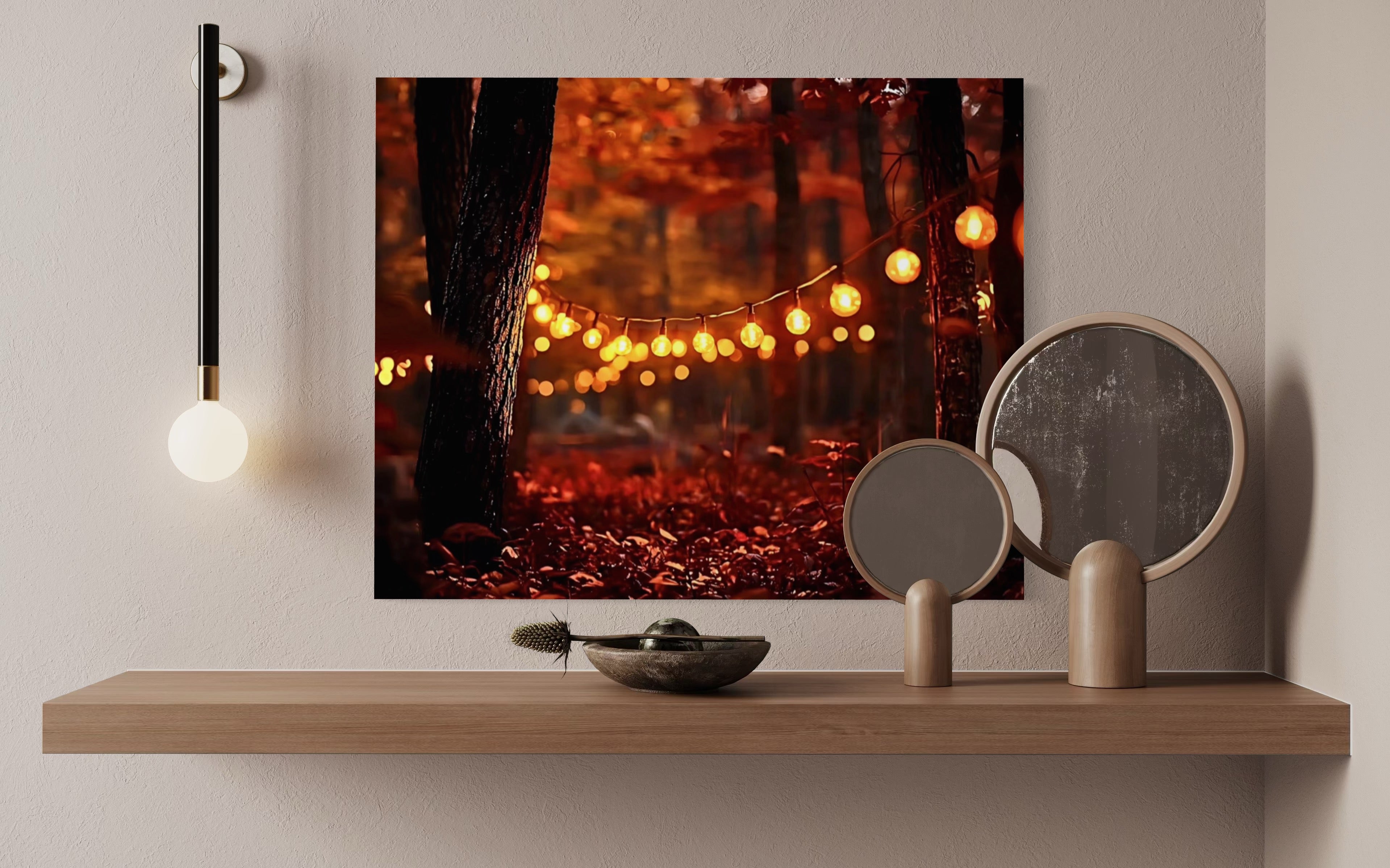 Lights in the Fall Forest Museum Print