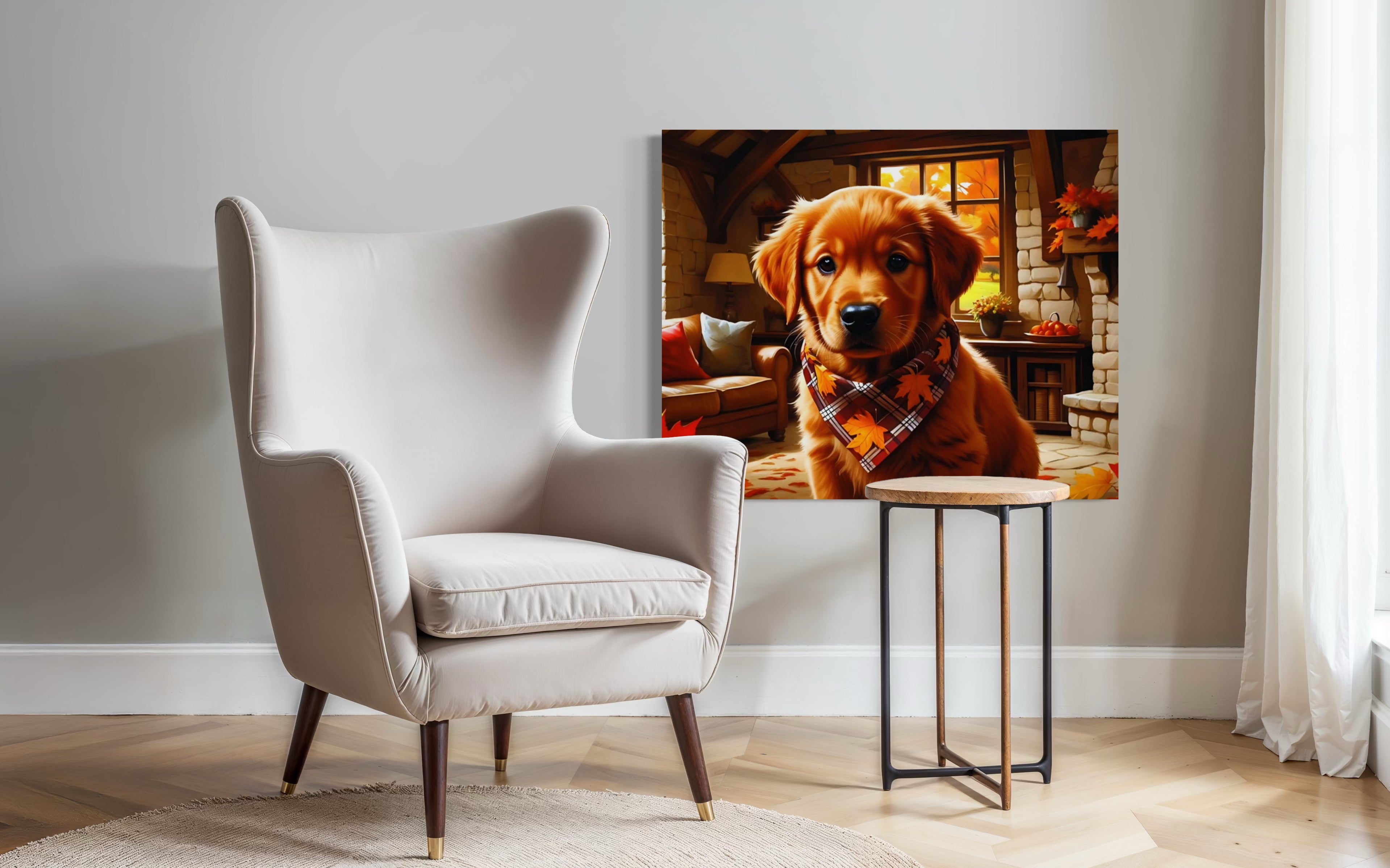 Autumn Red Golden Retriever Puppy