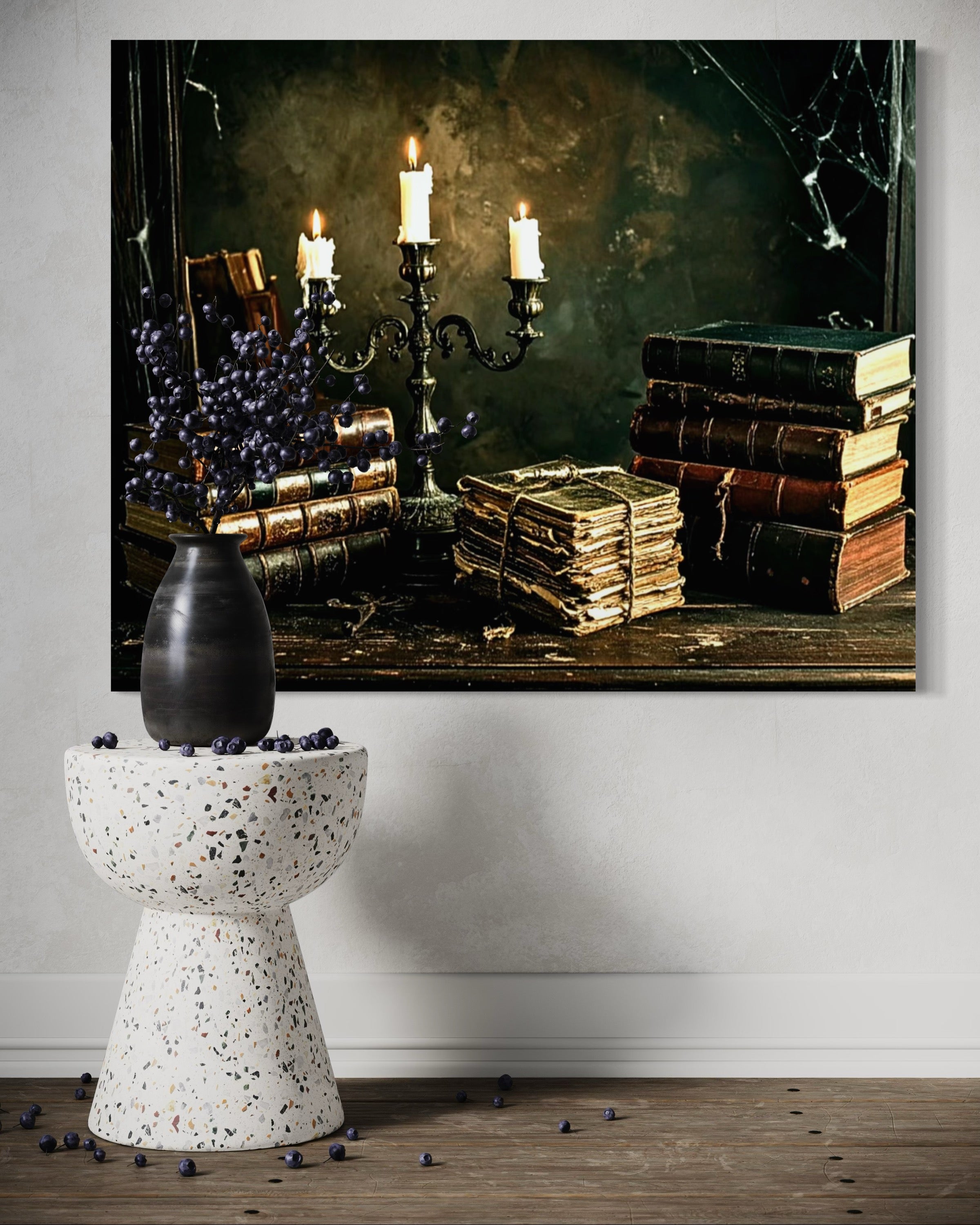 Vintage Candelabra and Books