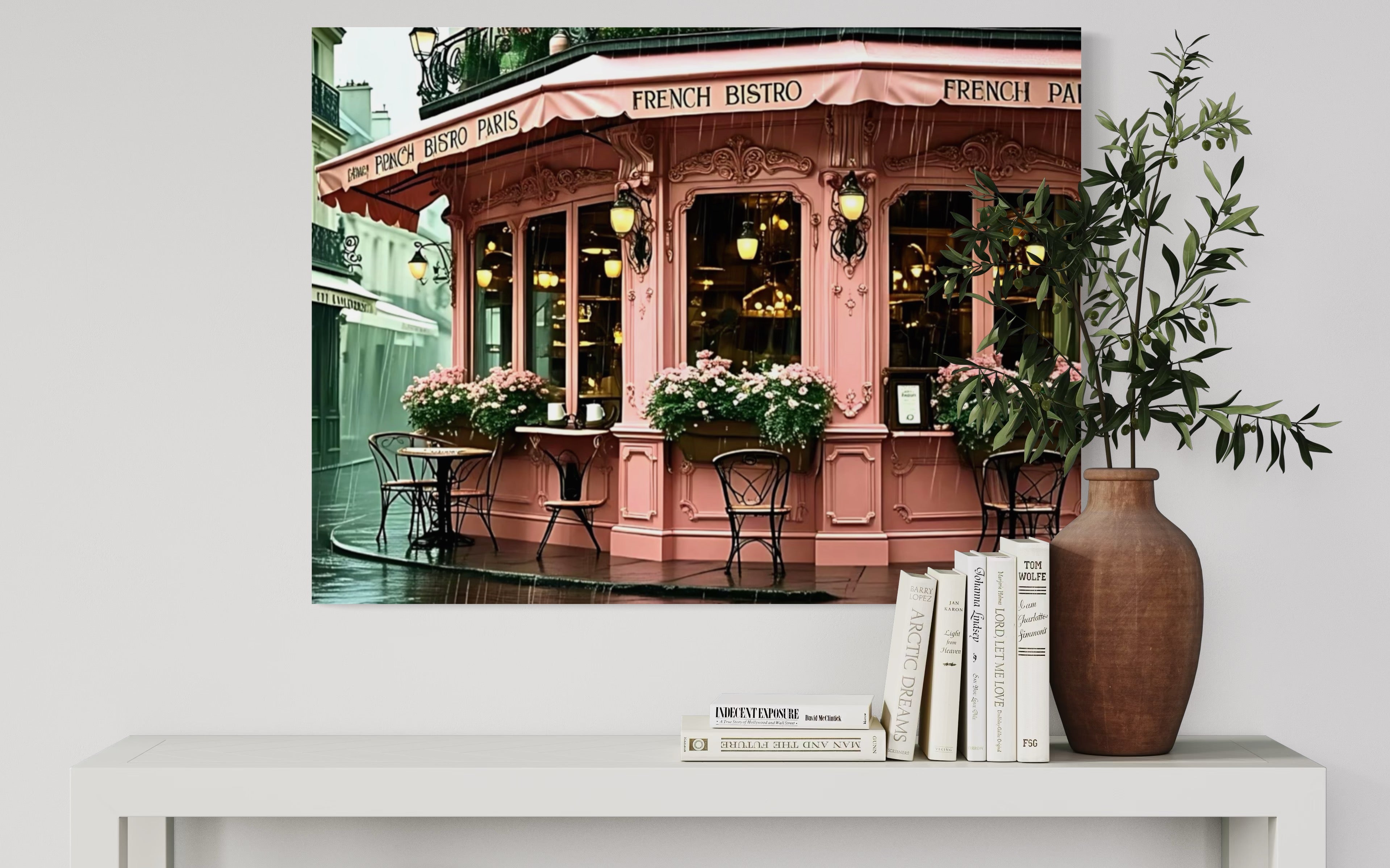 Pink Bistro in the Rain