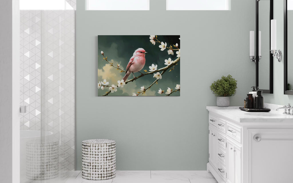 Bubblegum Bird with Blossoms Museum Print