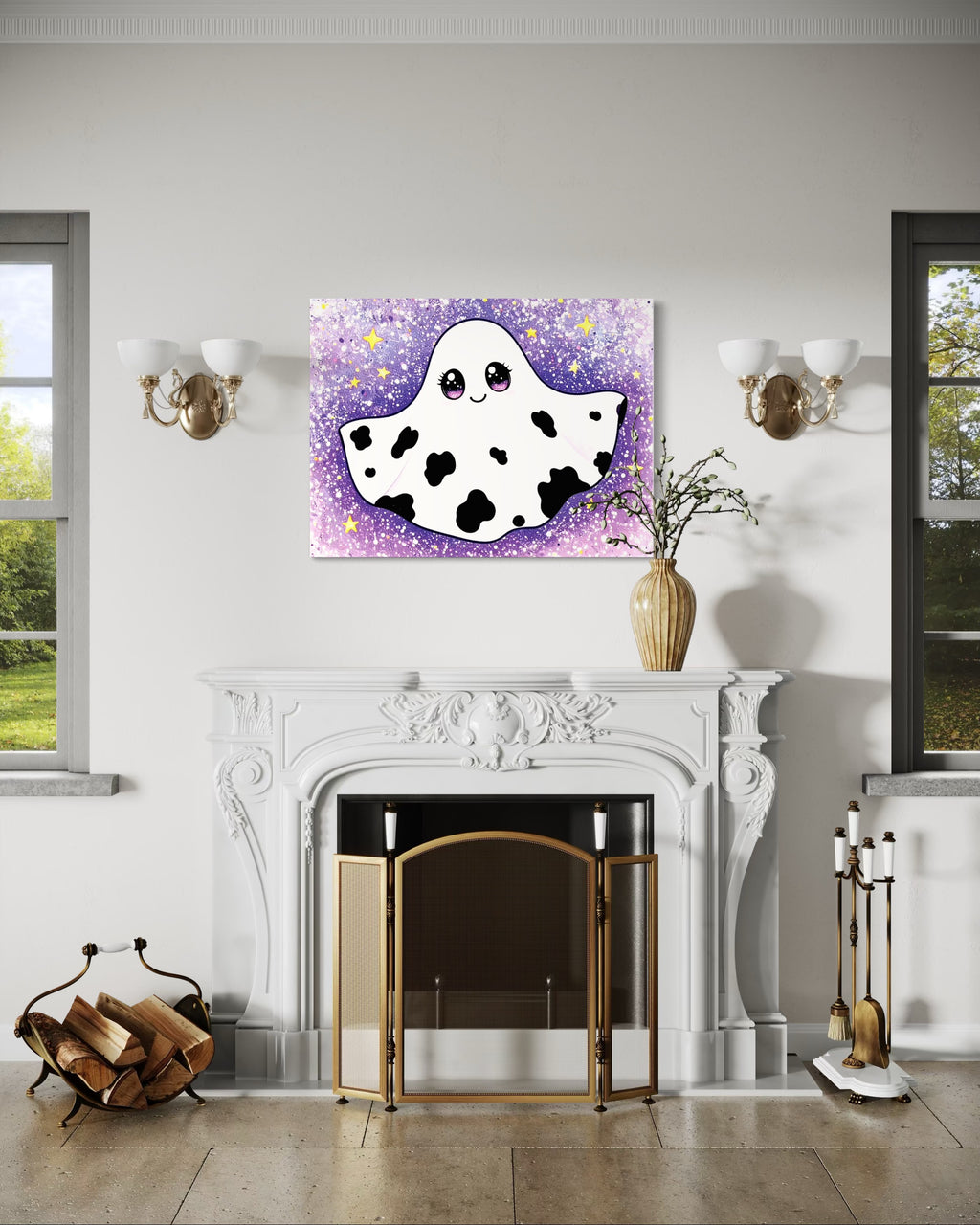 Cow Print Ghost Girl Cutie on Glitter