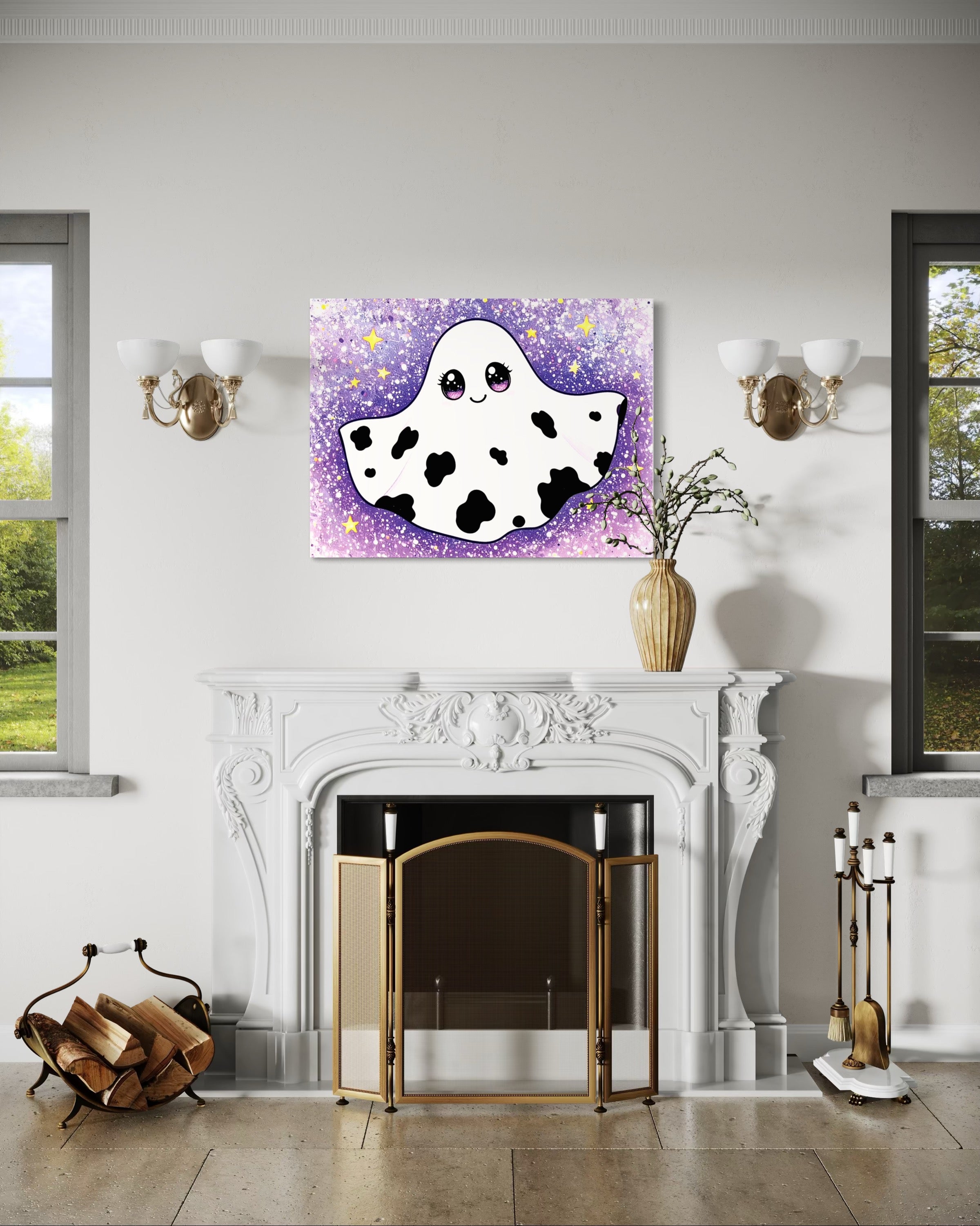 Cow Print Ghost Girl Cutie on Glitter