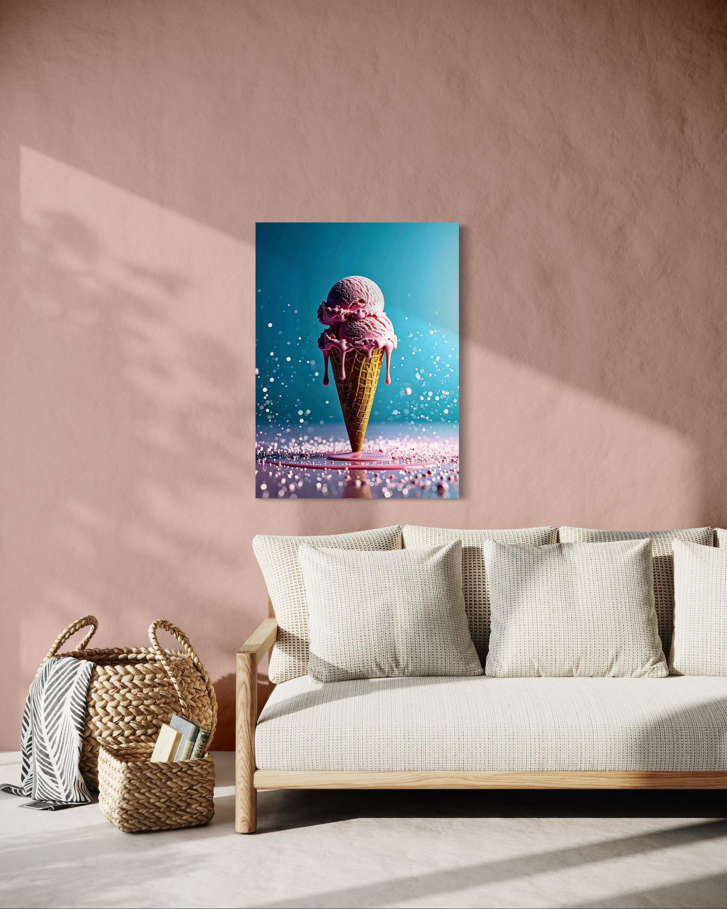 Strawberry Ice Cream Double Scoop Museum Print