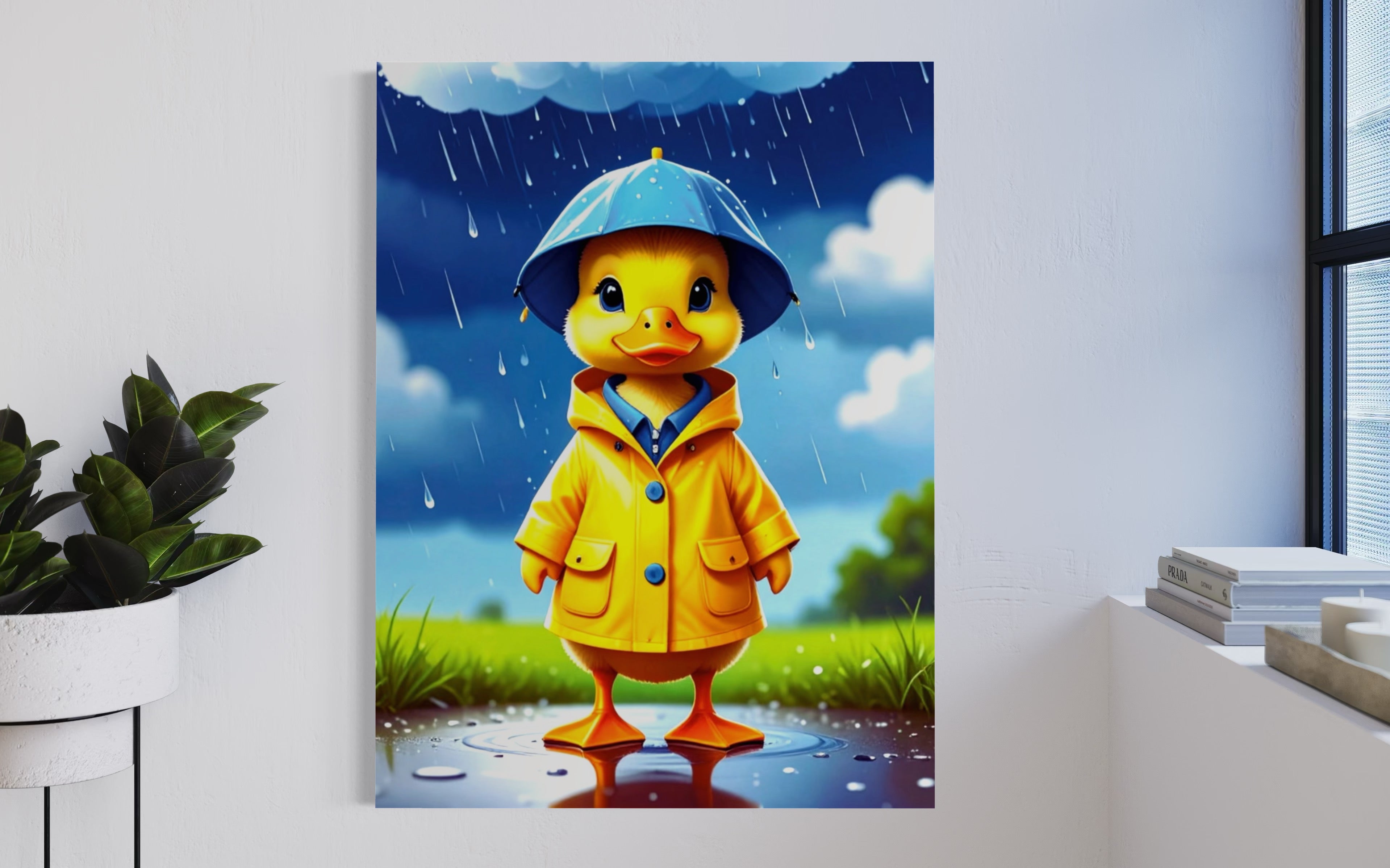 Happy Duckling in a Storm Museum Print