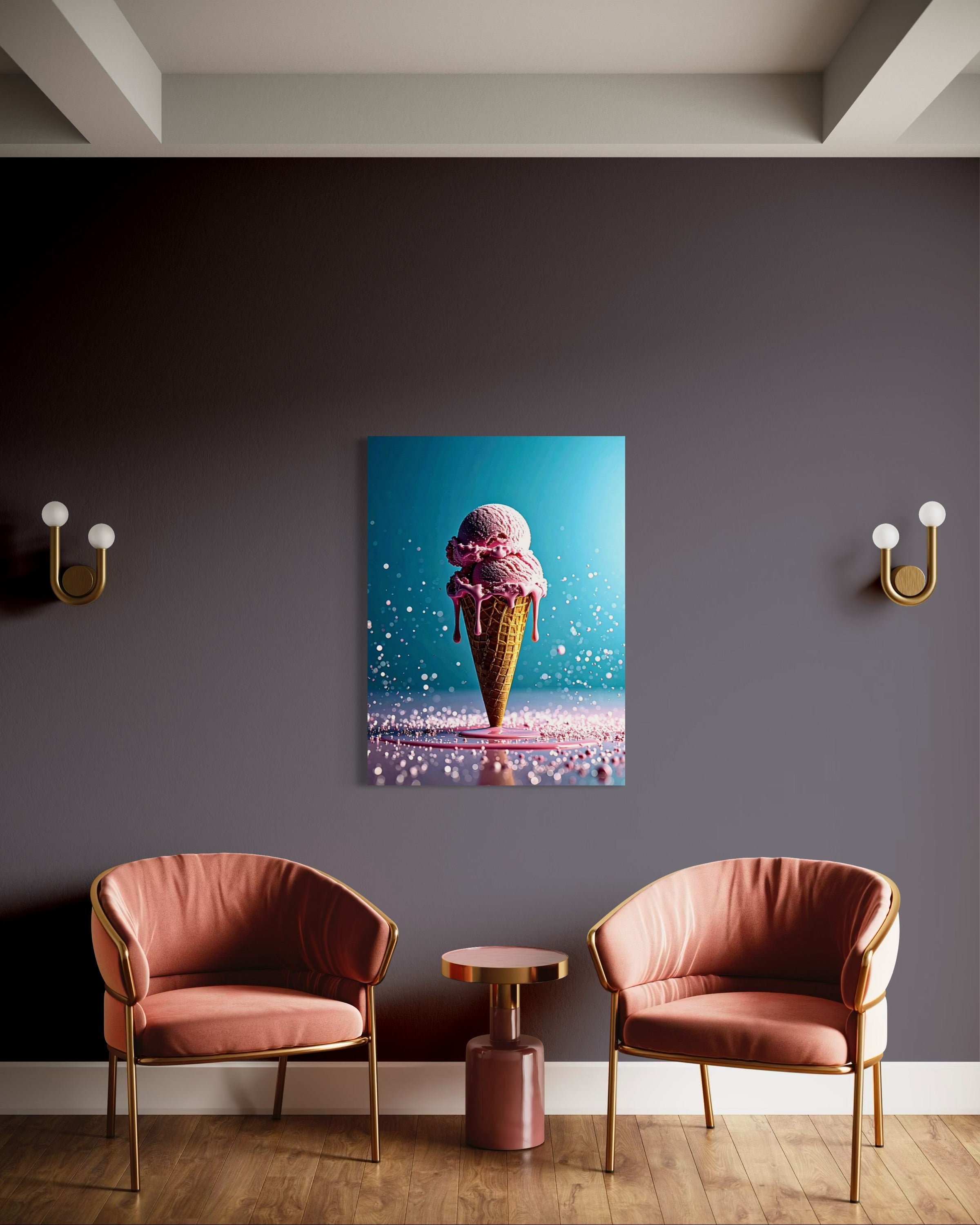 Strawberry Ice Cream Double Scoop Museum Print