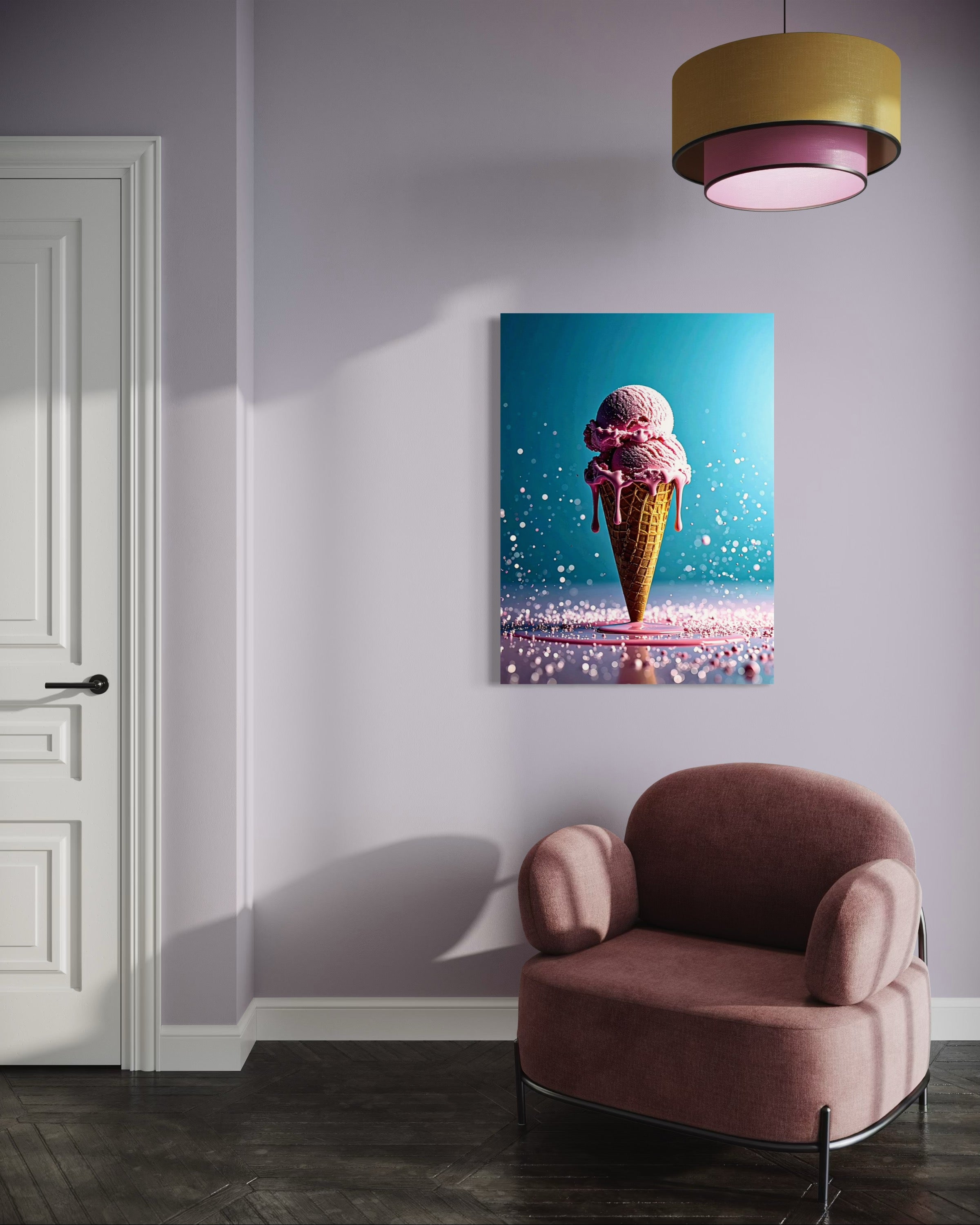 Strawberry Ice Cream Double Scoop Museum Print