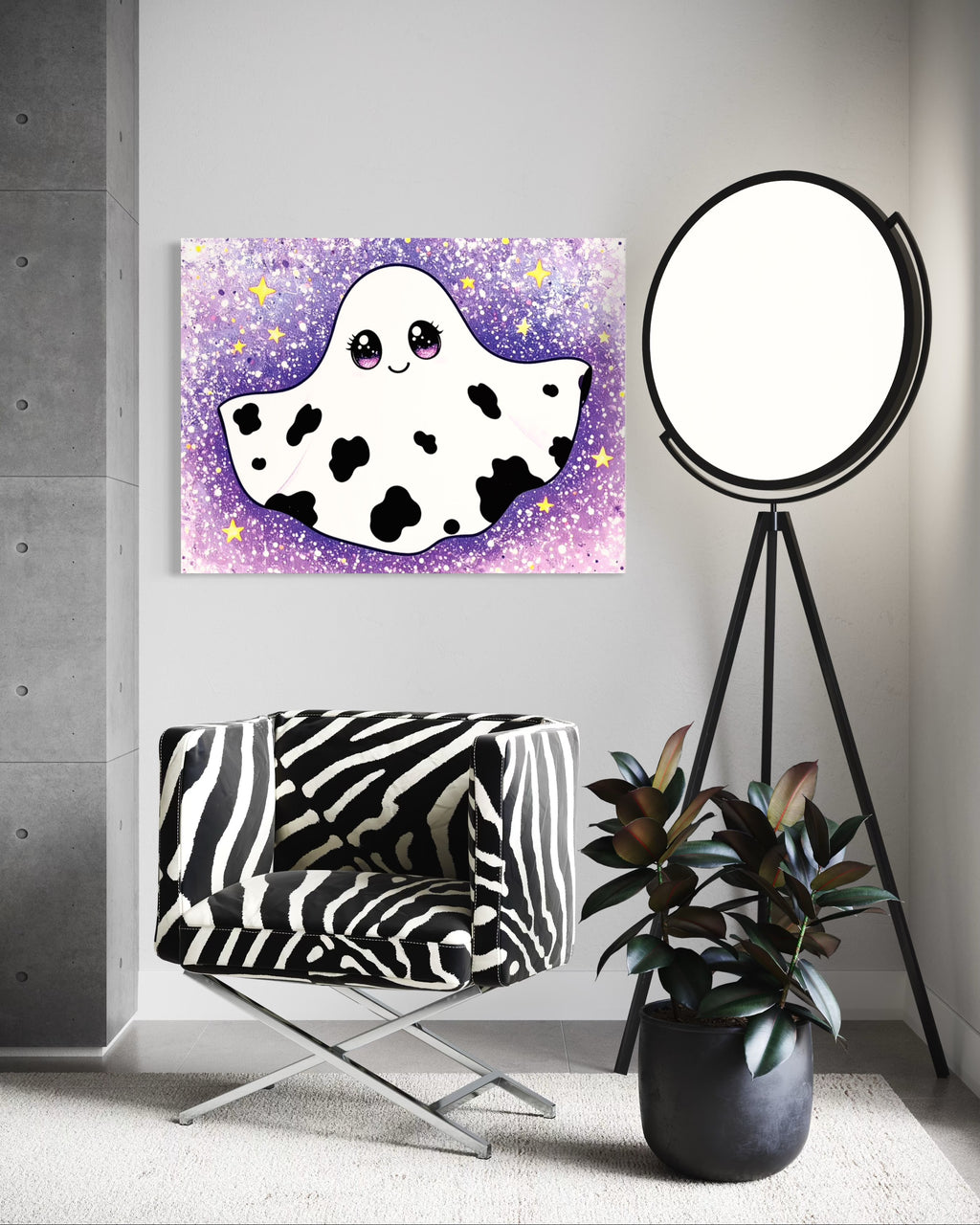 Cow Print Ghost Girl Cutie on Glitter