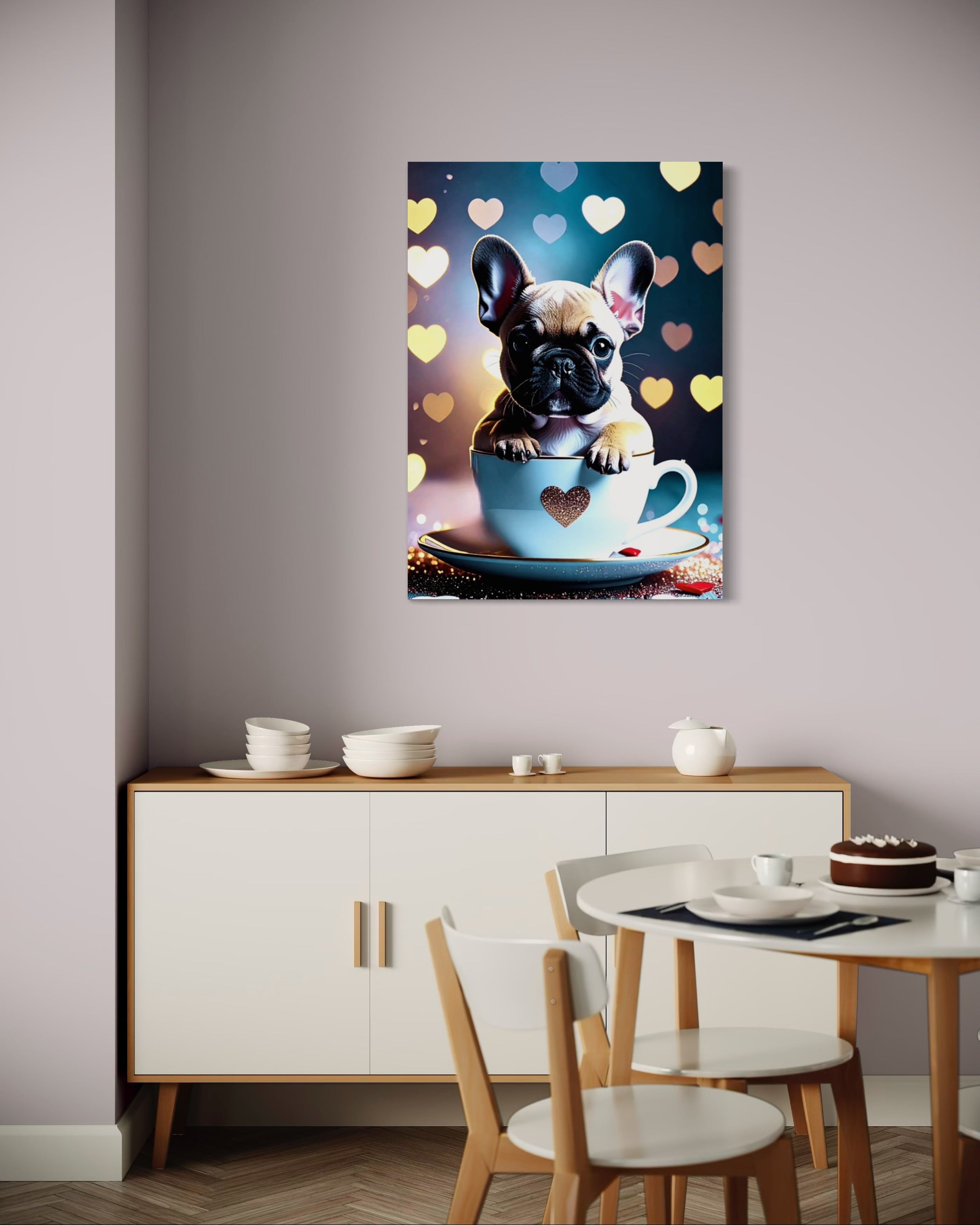 Tea Cup Frenchie Puppy Museum Print