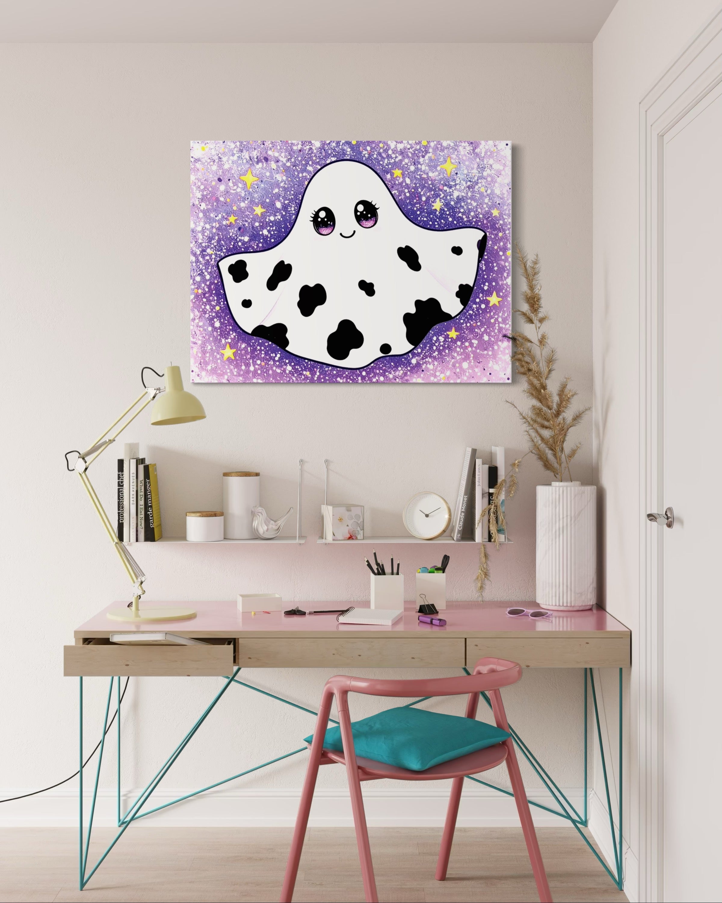 Cow Print Ghost Girl Cutie on Glitter
