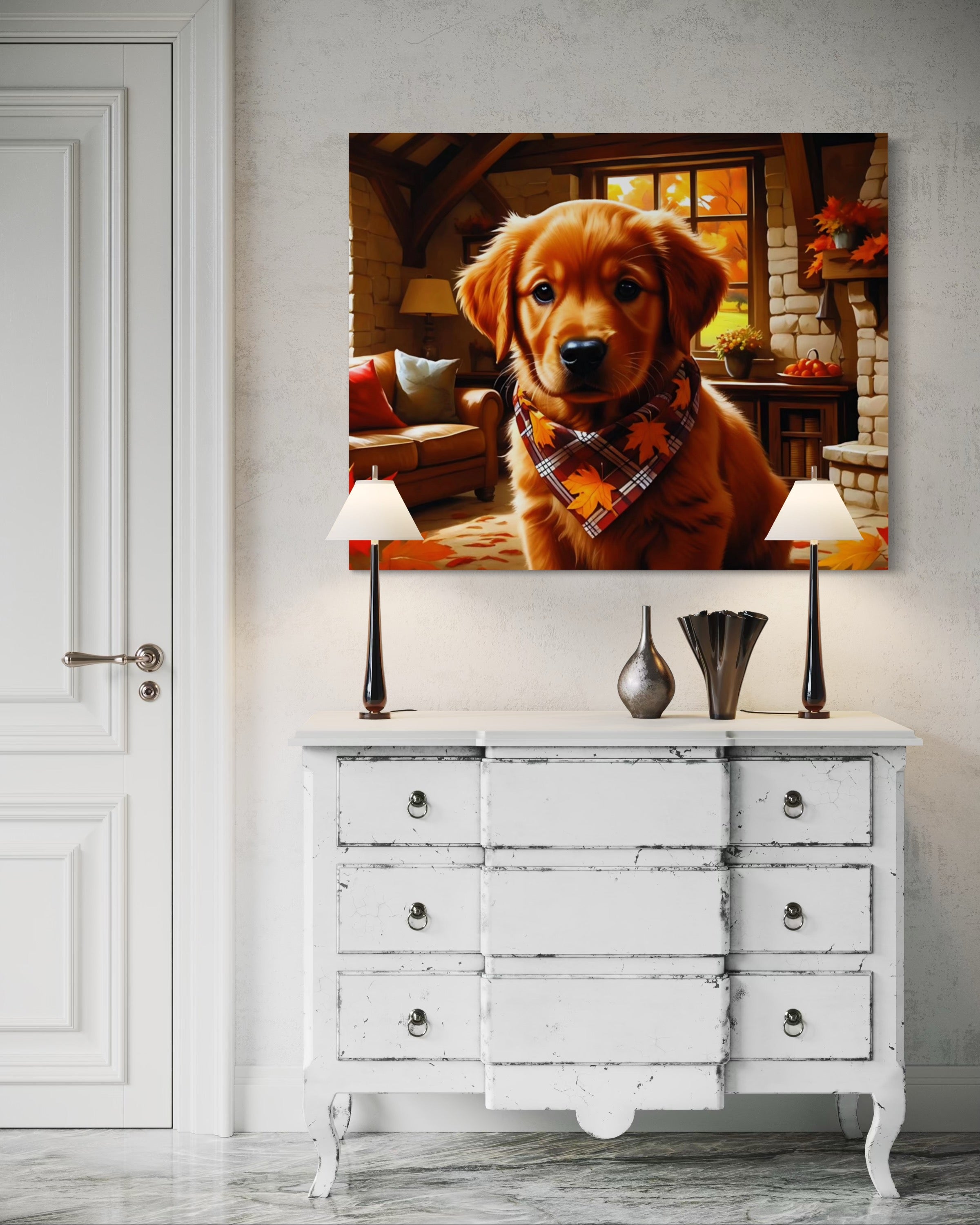 Autumn Red Golden Retriever Puppy