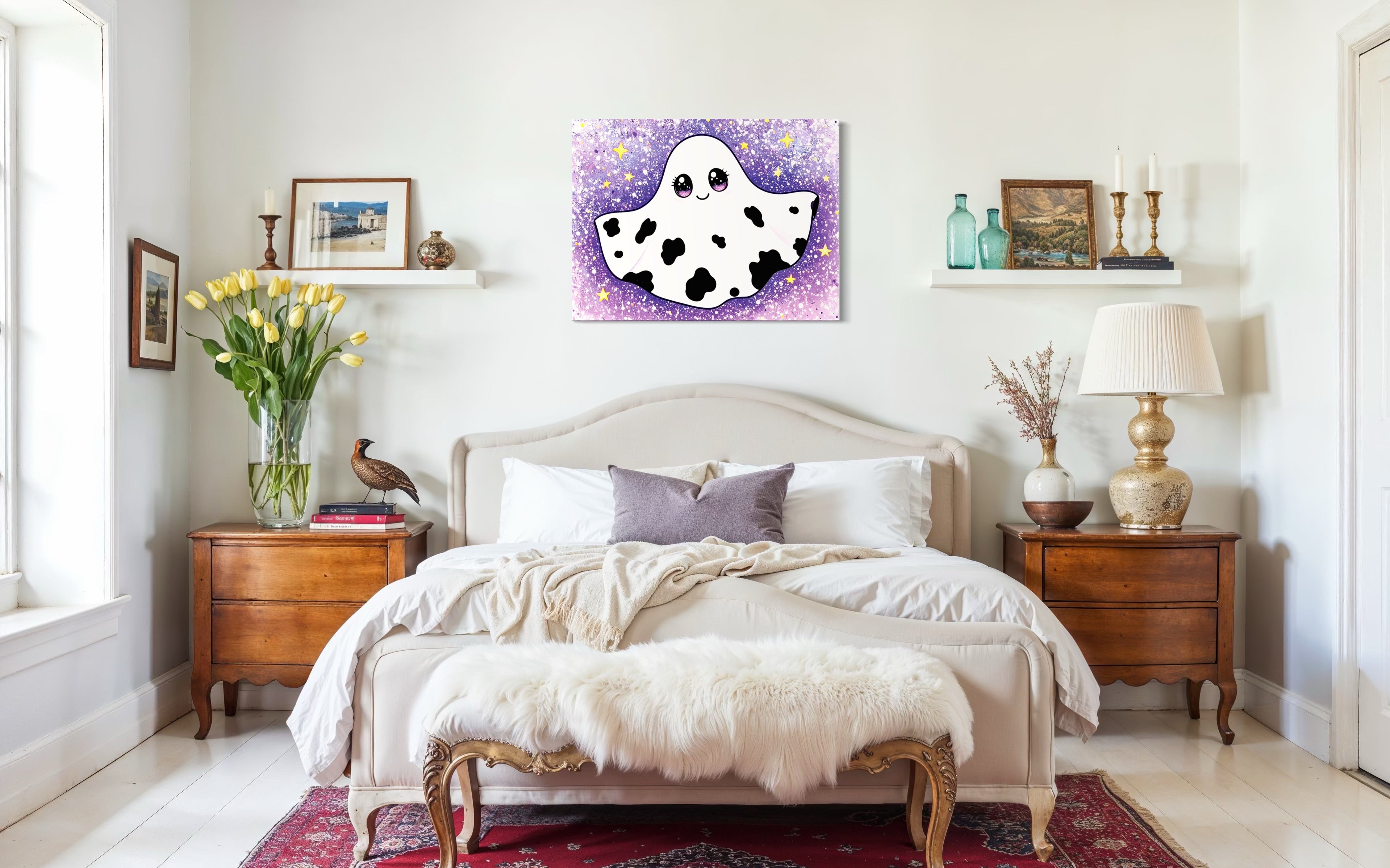 Cow Print Ghost Girl Cutie on Glitter