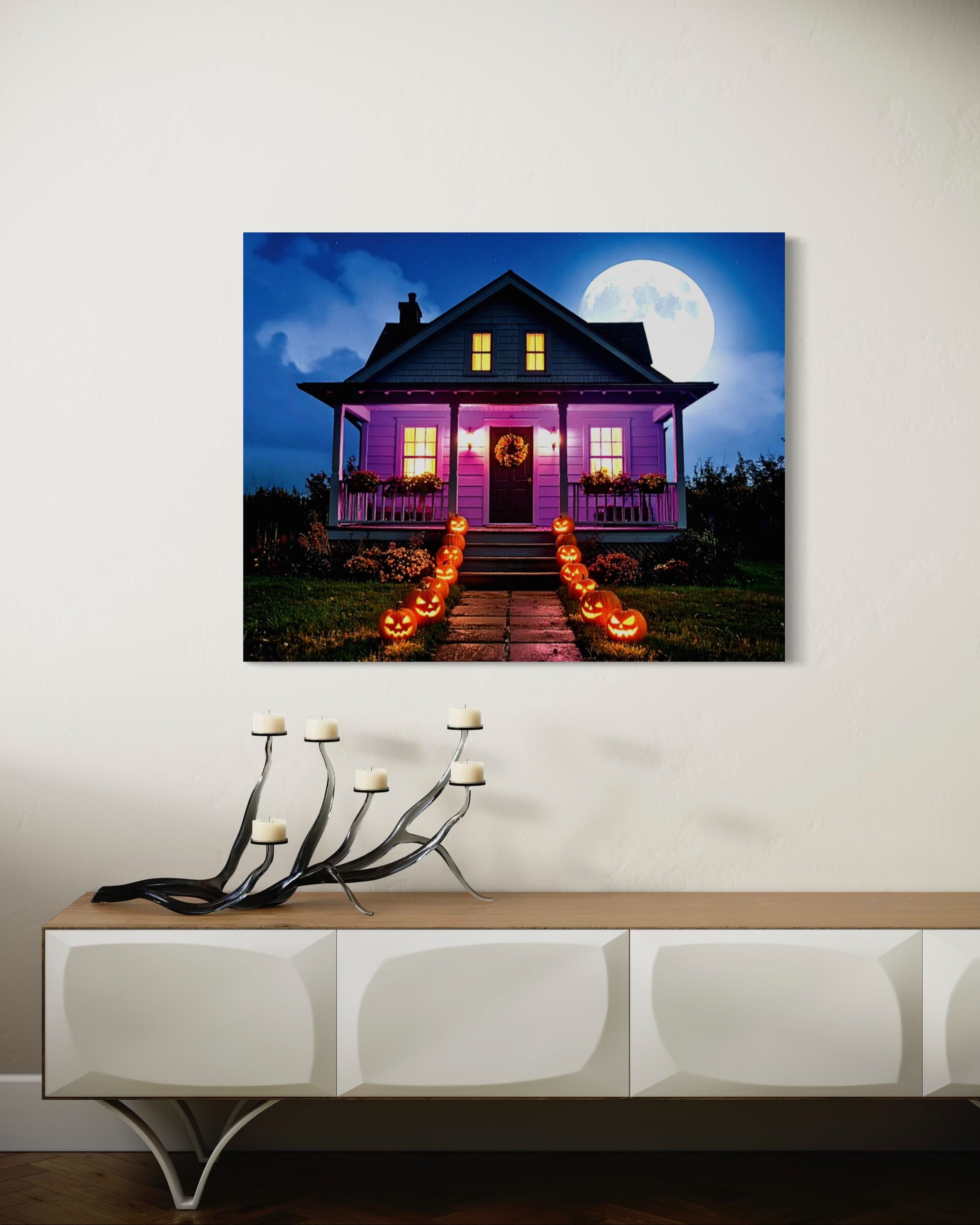 Halloween House in Moonlight