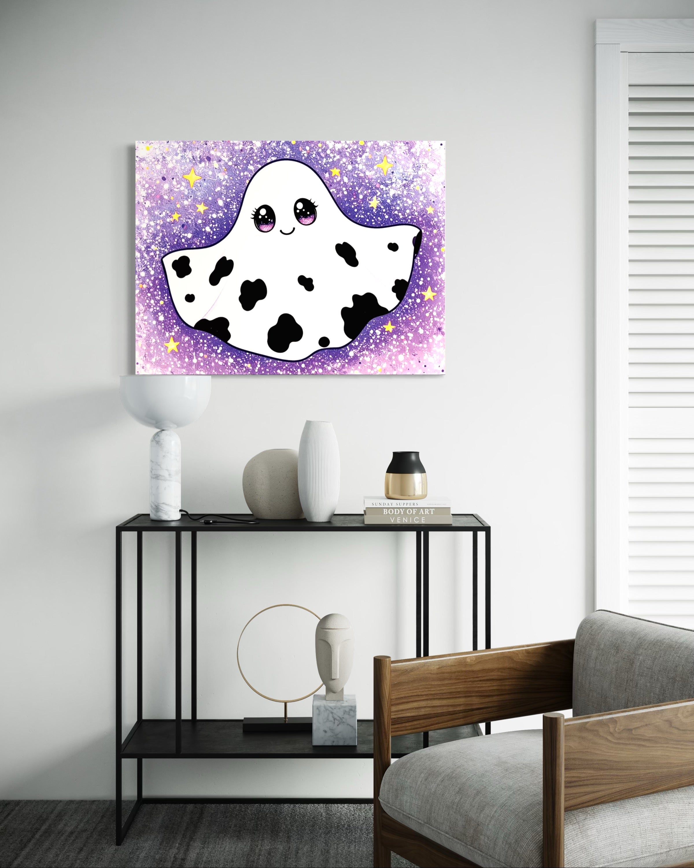 Cow Print Ghost Girl Cutie on Glitter