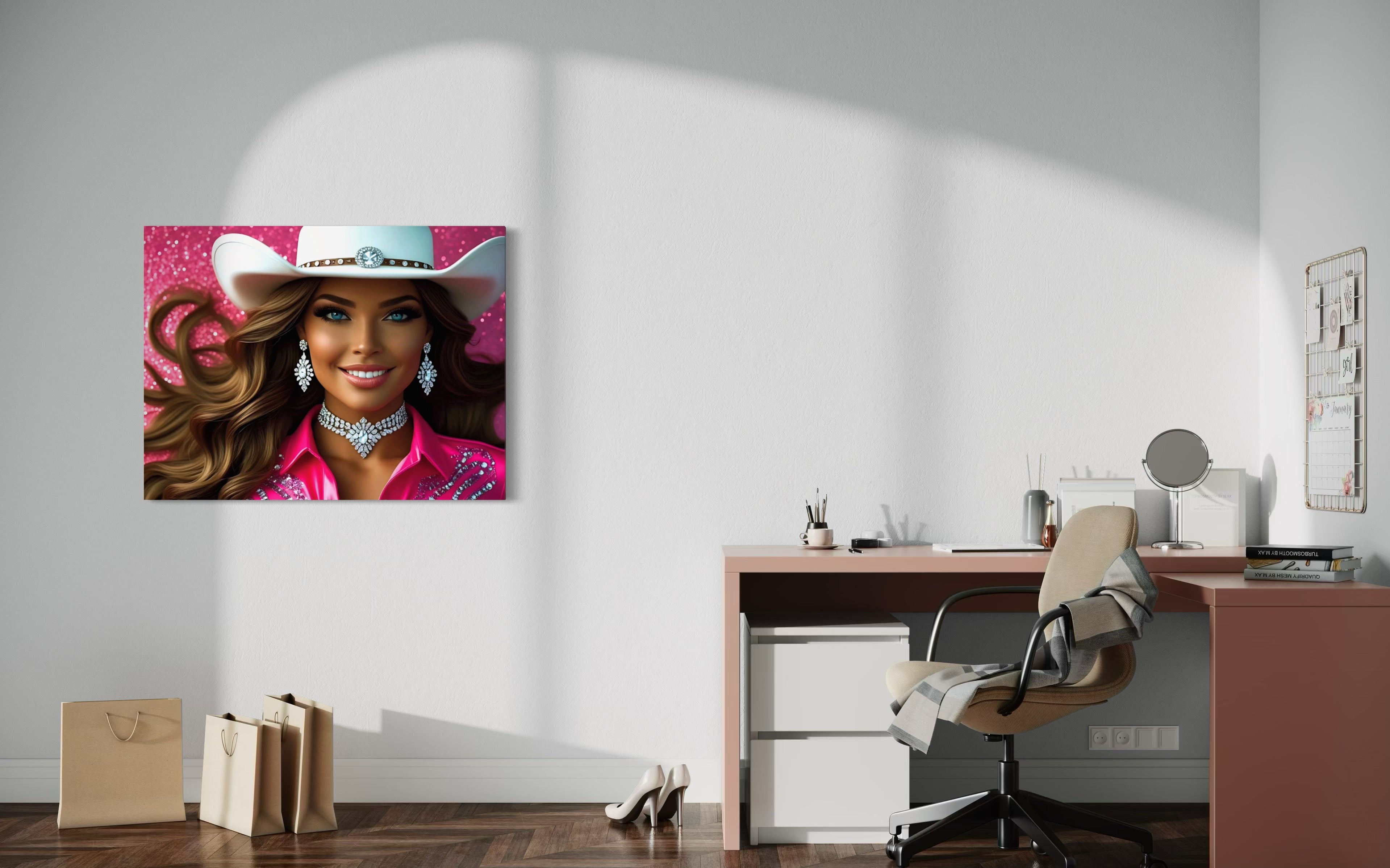 Cowgirl Princess - Brown Hair Museum Print
