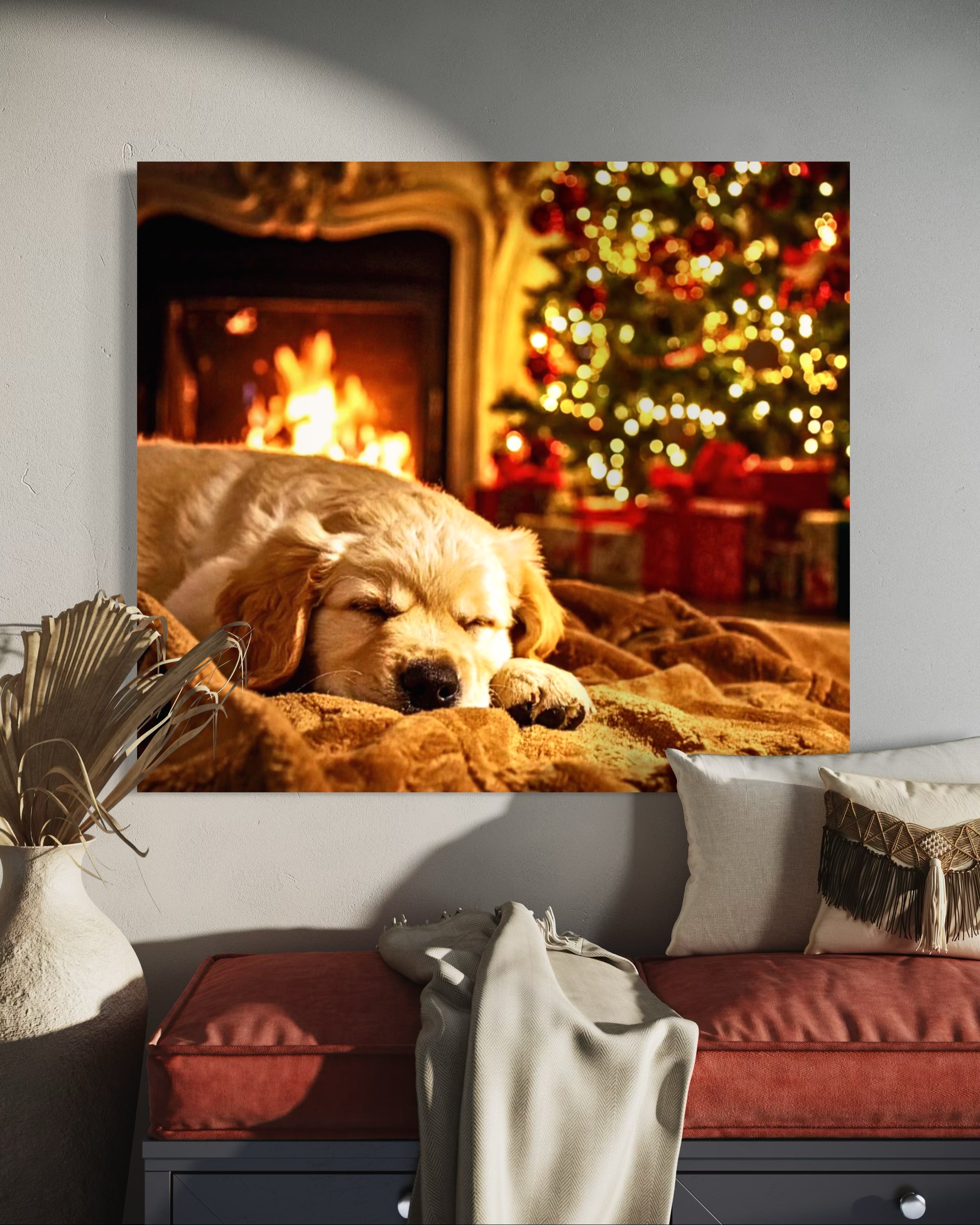 Magic Christmas Golden Retriever Puppy Dreams