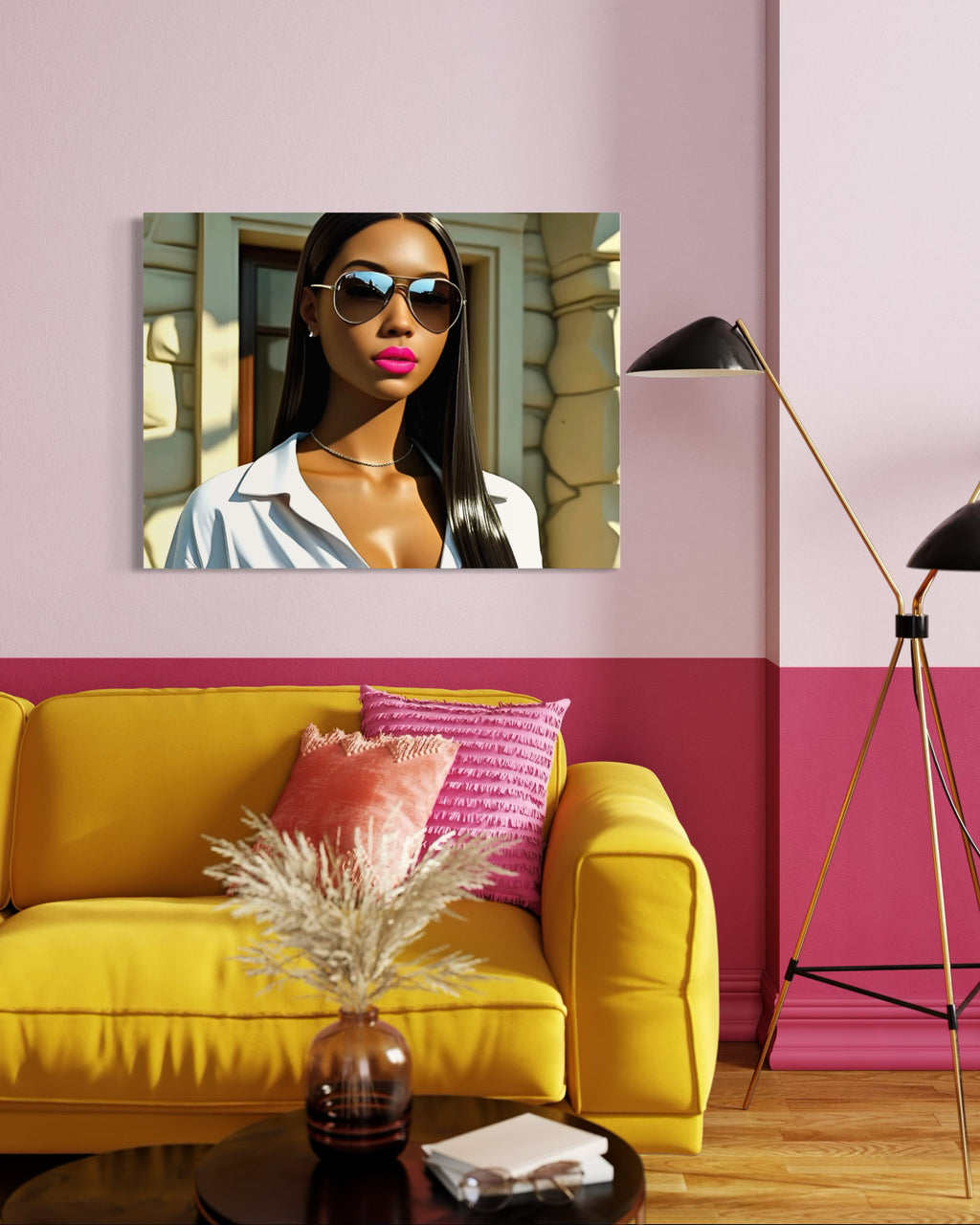 Sleek Queen with Hot Pink Lips Museum Print