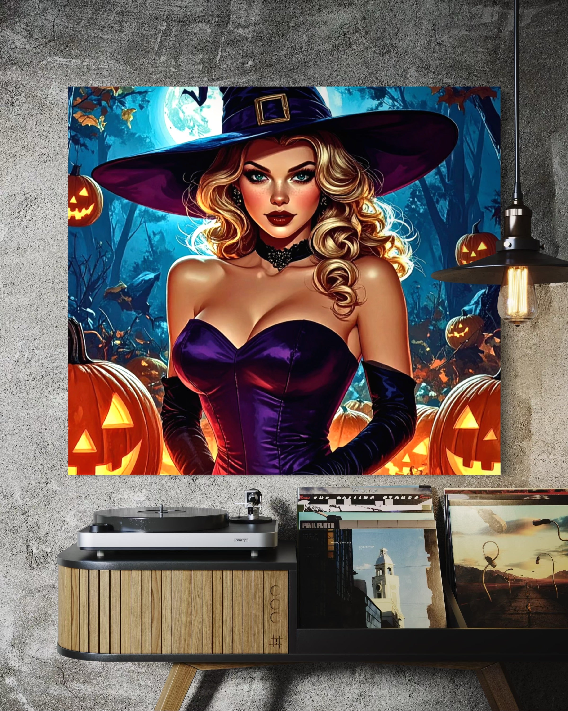 Halloween Blonde Witch Museum Print