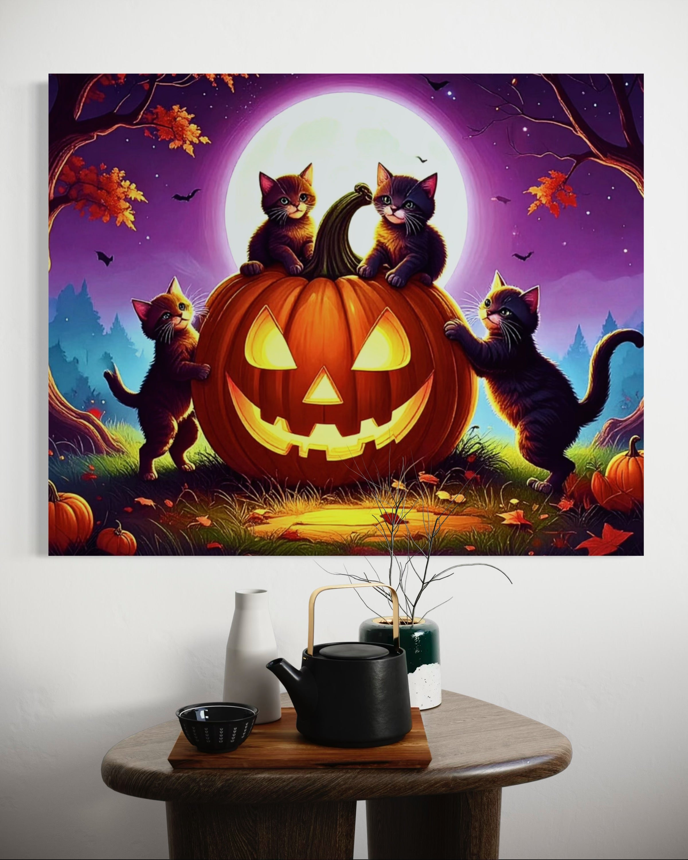 Cats on a Jack O Lantern