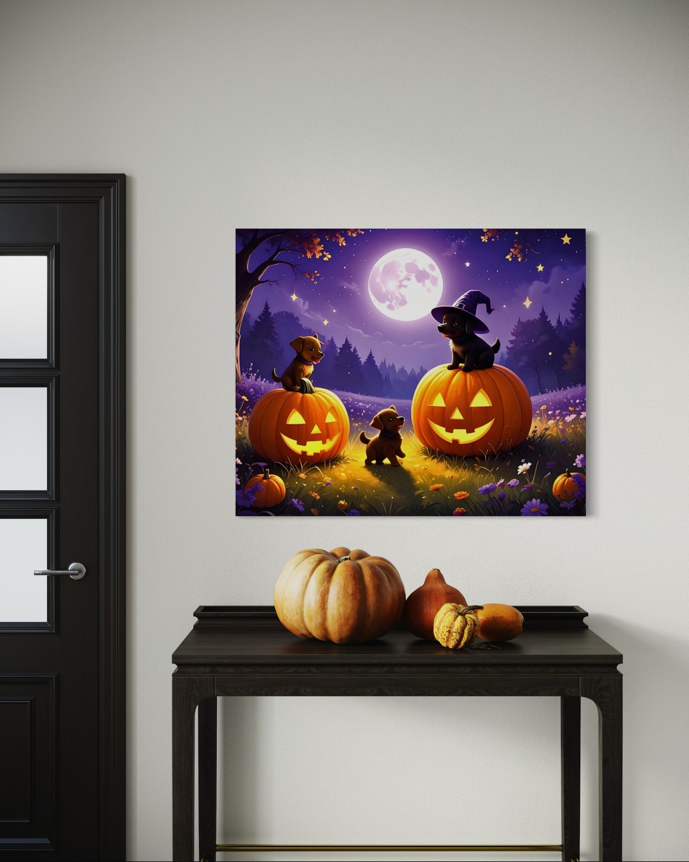 Puppies on Jack O Lanterns
