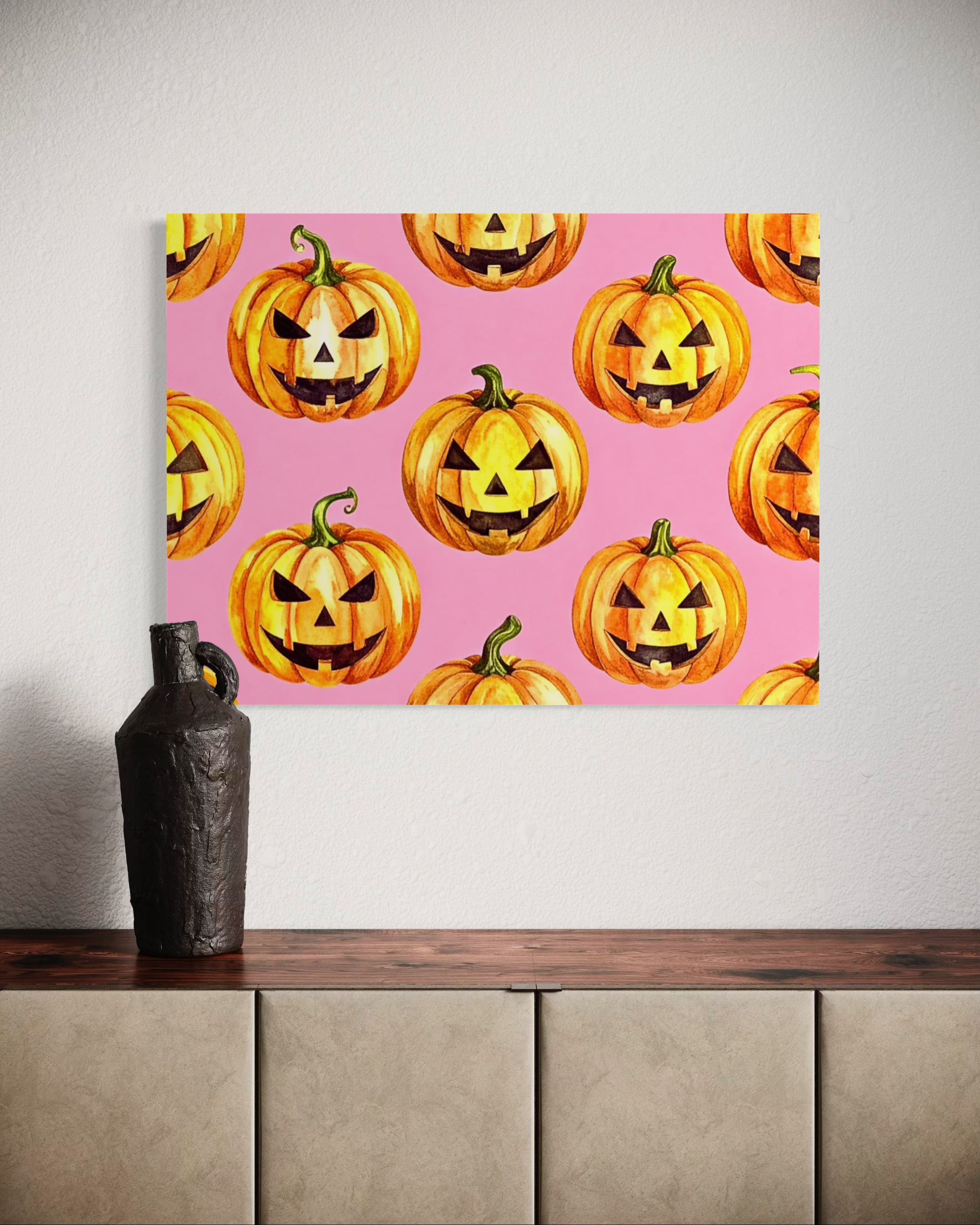 Jack O Lantern Pattern on Pink