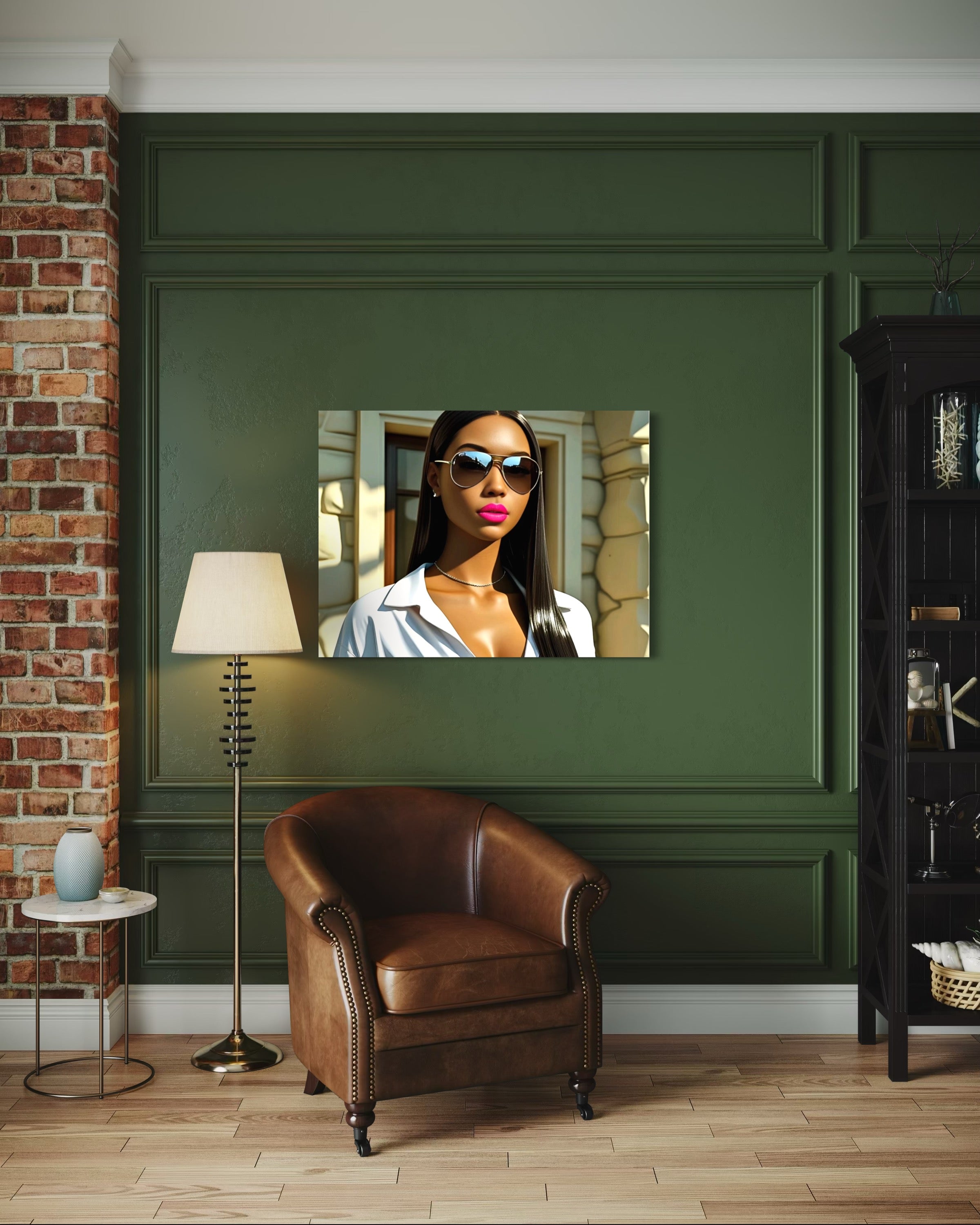 Sleek Queen with Hot Pink Lips Museum Print