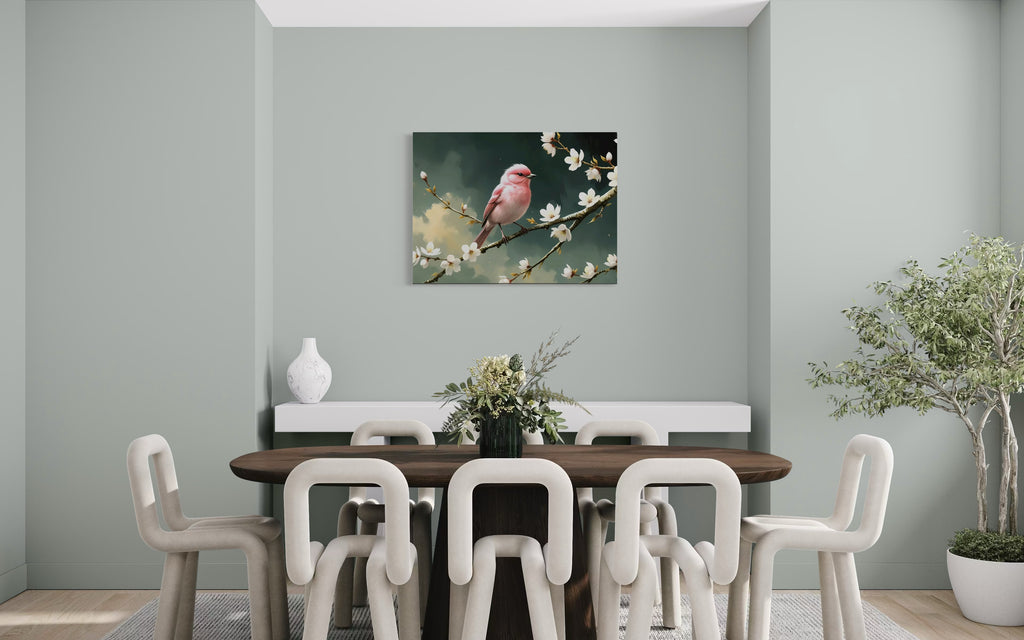 Bubblegum Bird with Blossoms Museum Print