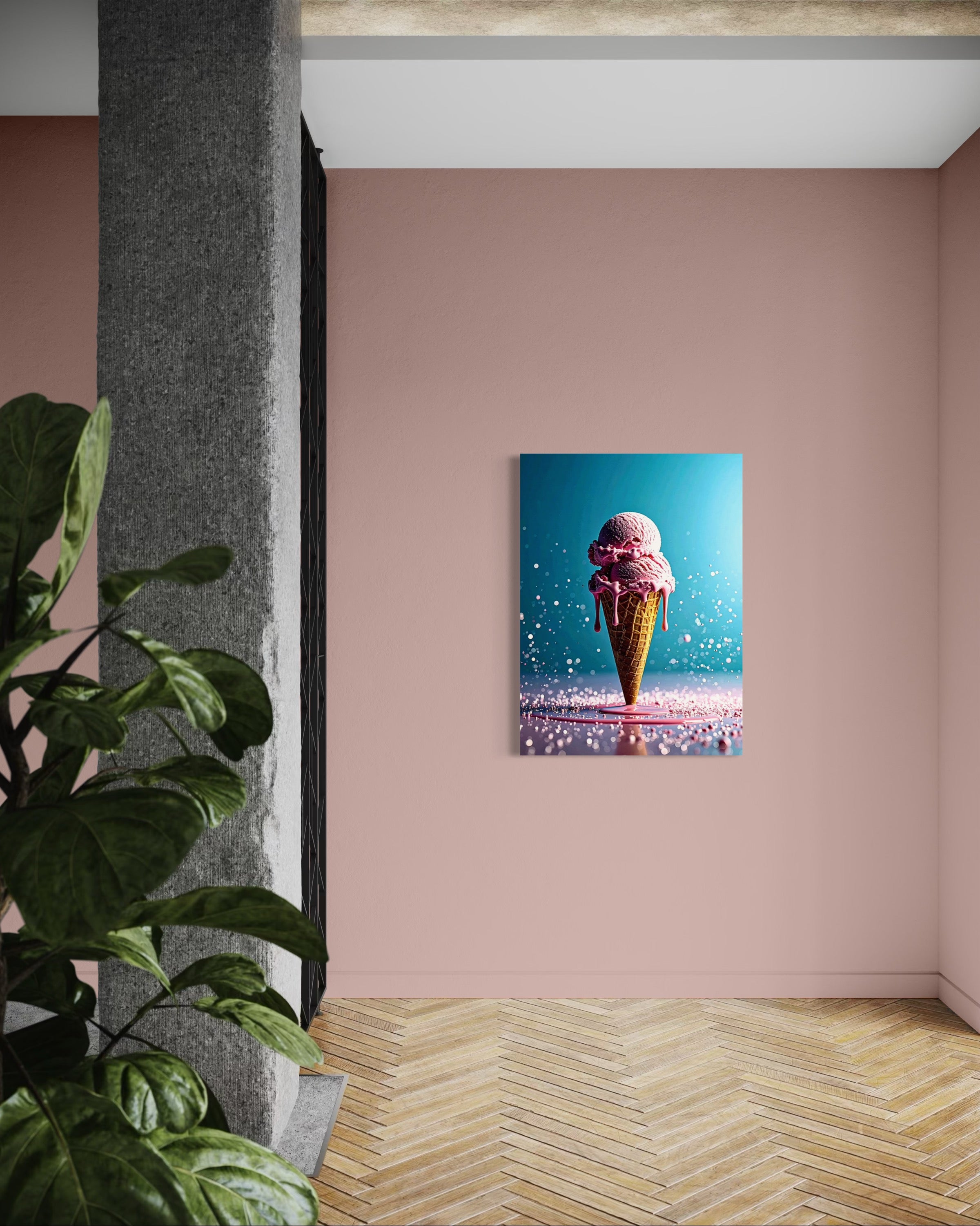 Strawberry Ice Cream Double Scoop Museum Print