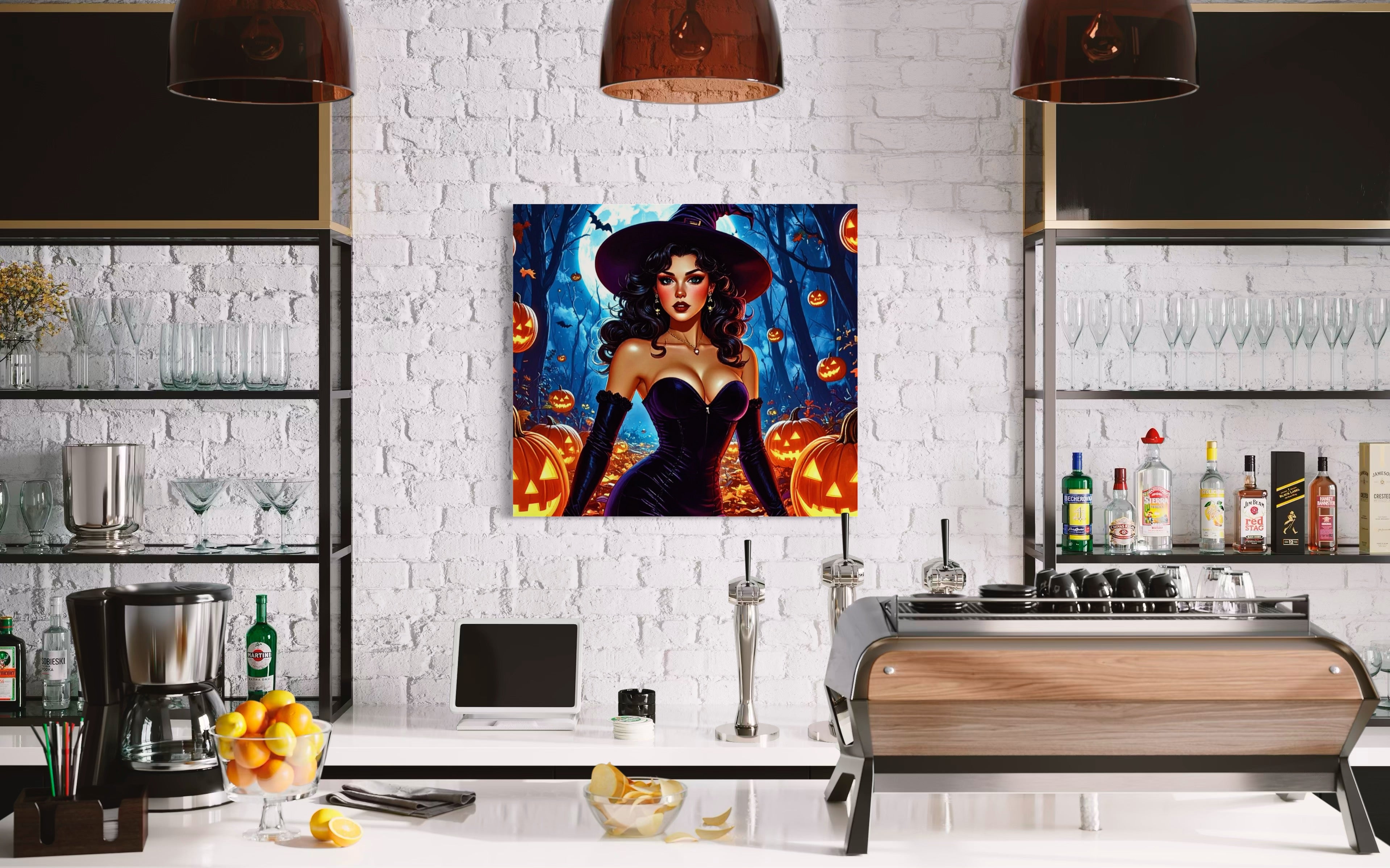 Retro 1950's Brunette Witch Museum Print