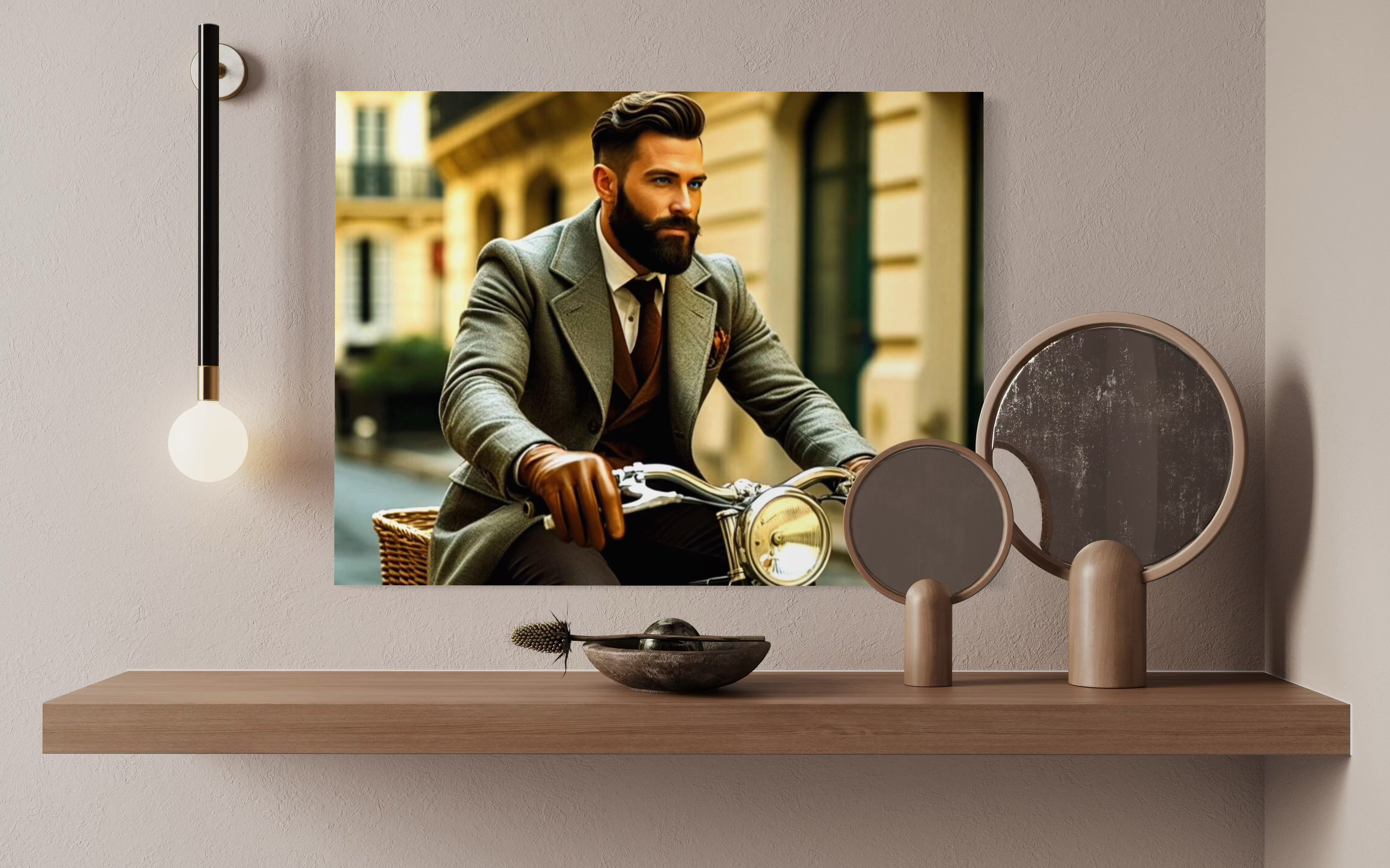 Men's Vintage Bike with Light Museum Print