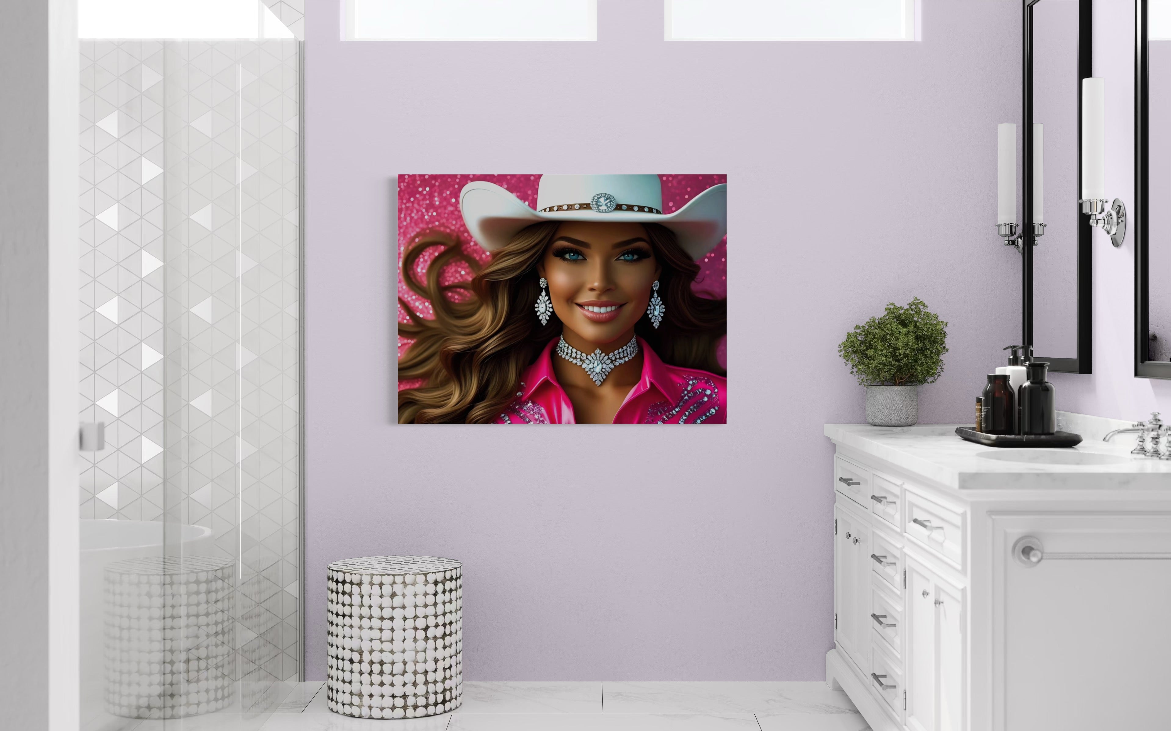 Cowgirl Princess - Brown Hair Museum Print