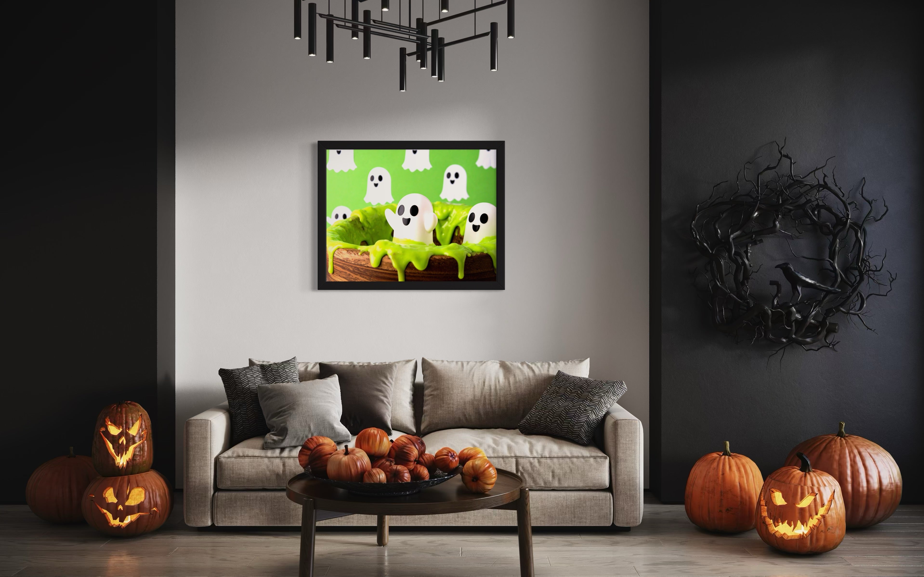 Ghosts in Green Slime Museum Print