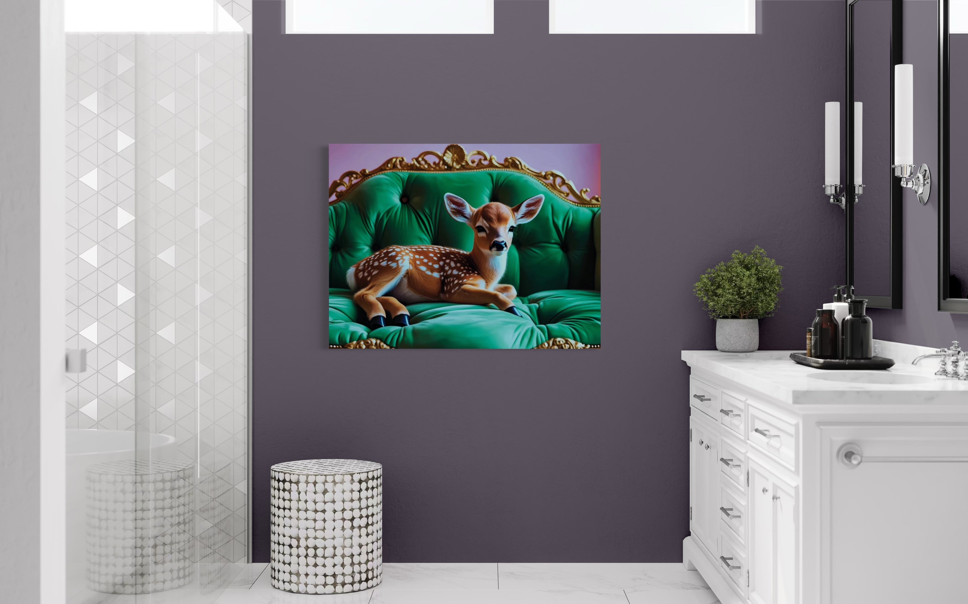 Baby Deer Resting Museum Print