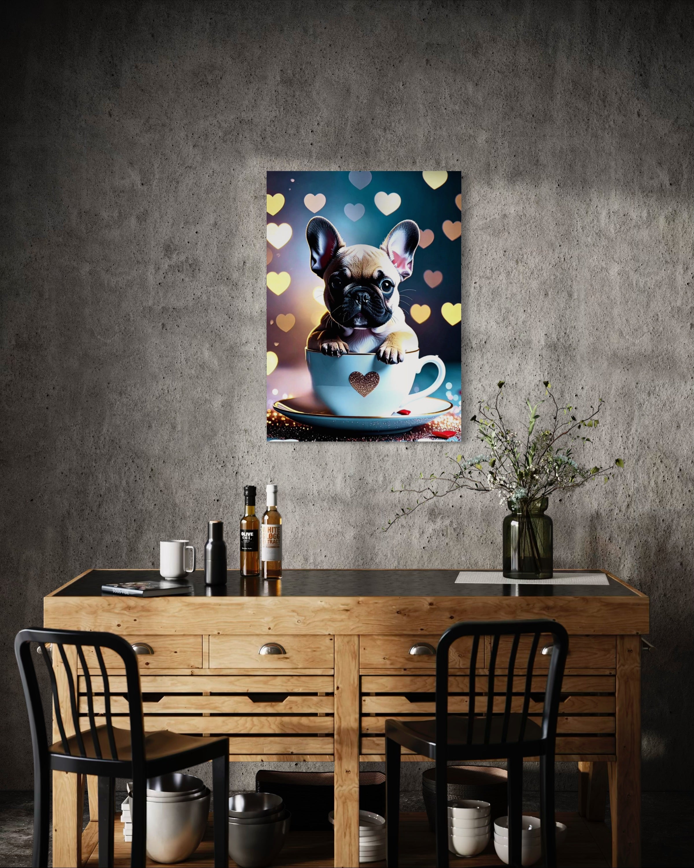 Tea Cup Frenchie Puppy Museum Print