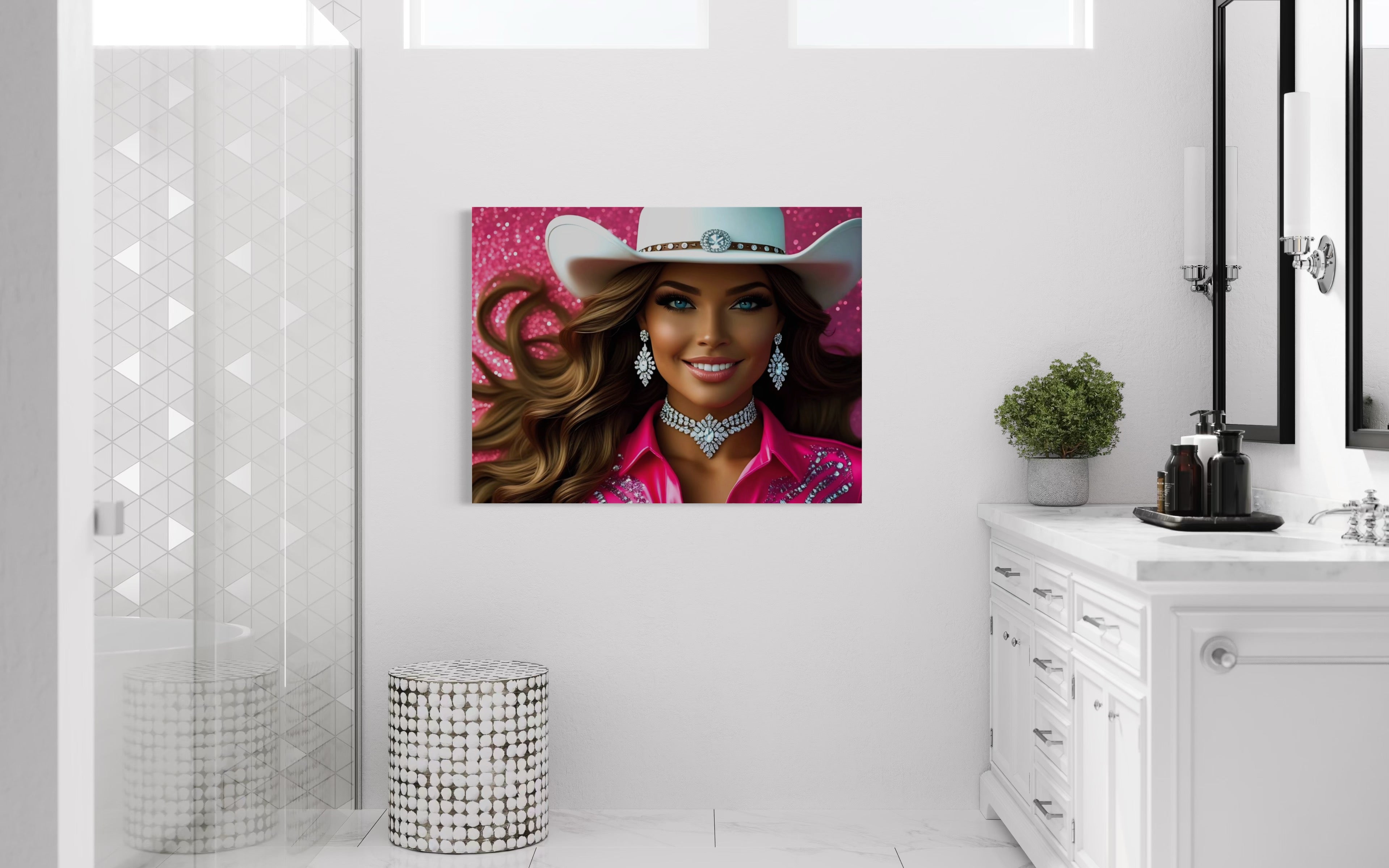 Cowgirl Princess - Brown Hair Museum Print