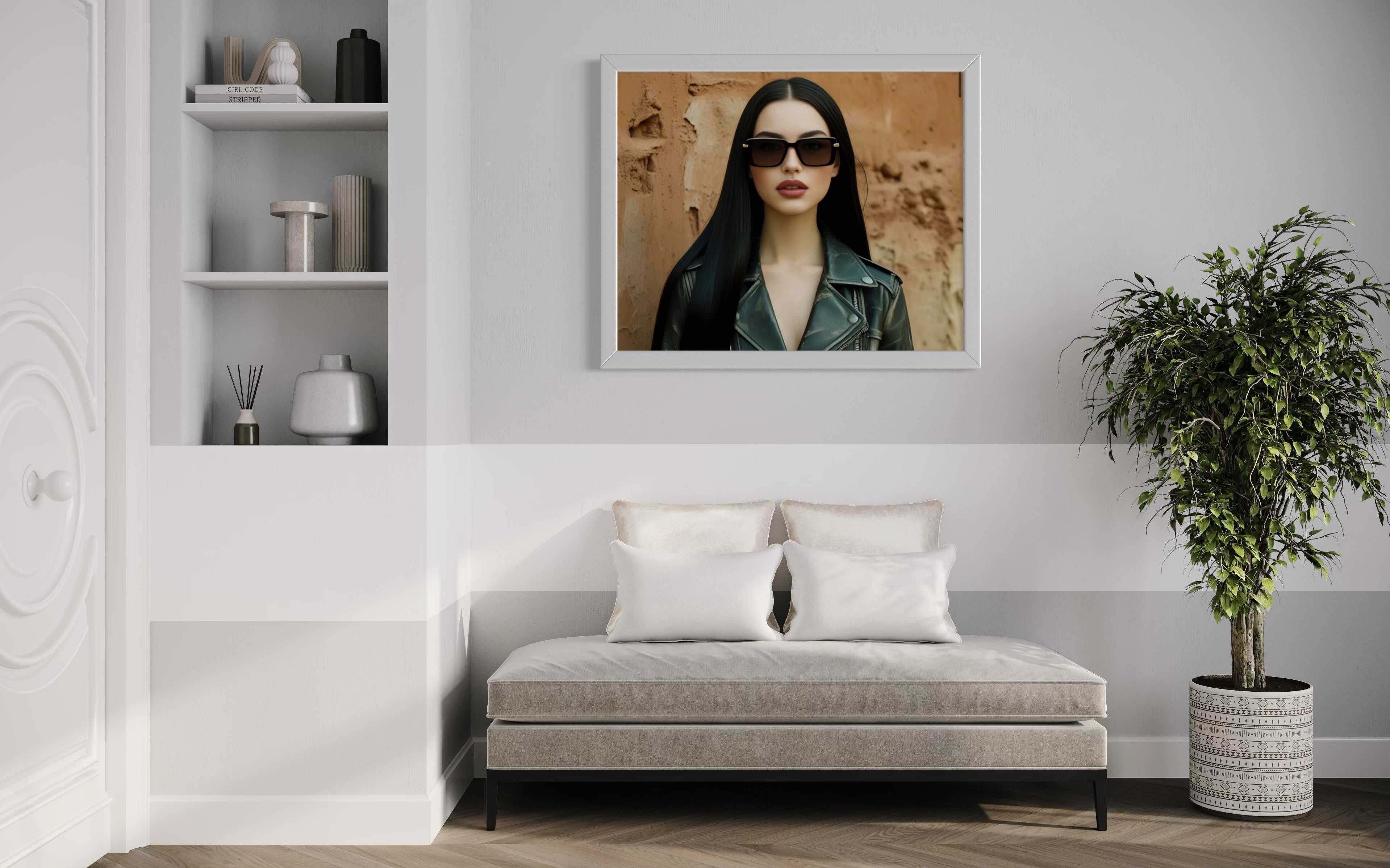 Leather Jacket Clay Wall - Black Hair