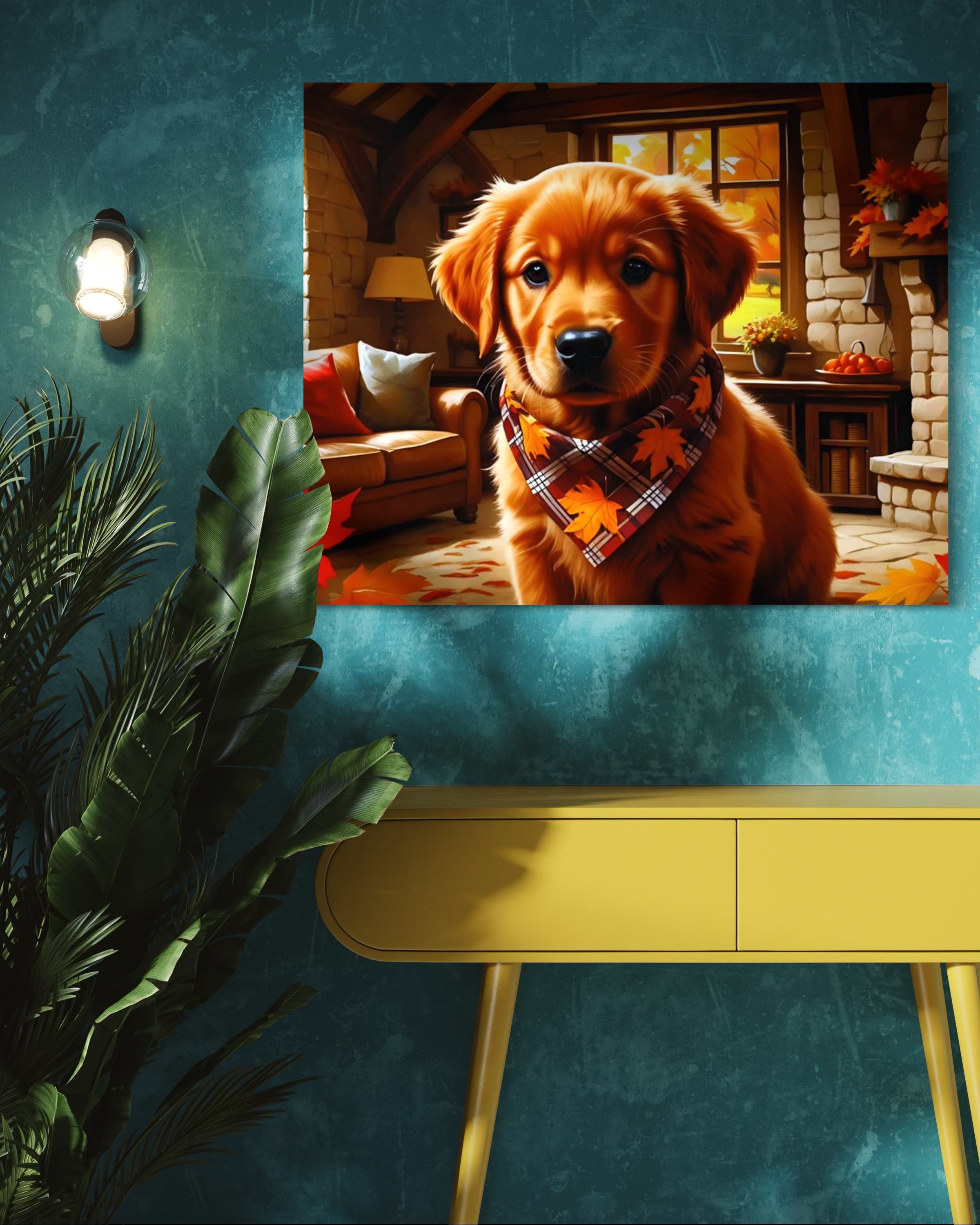 Autumn Red Golden Retriever Puppy